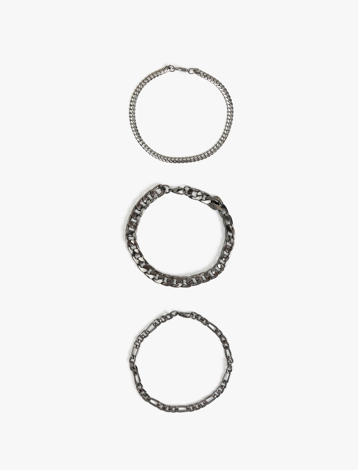 Erkek 3'lü Zincir Bileklik Seti