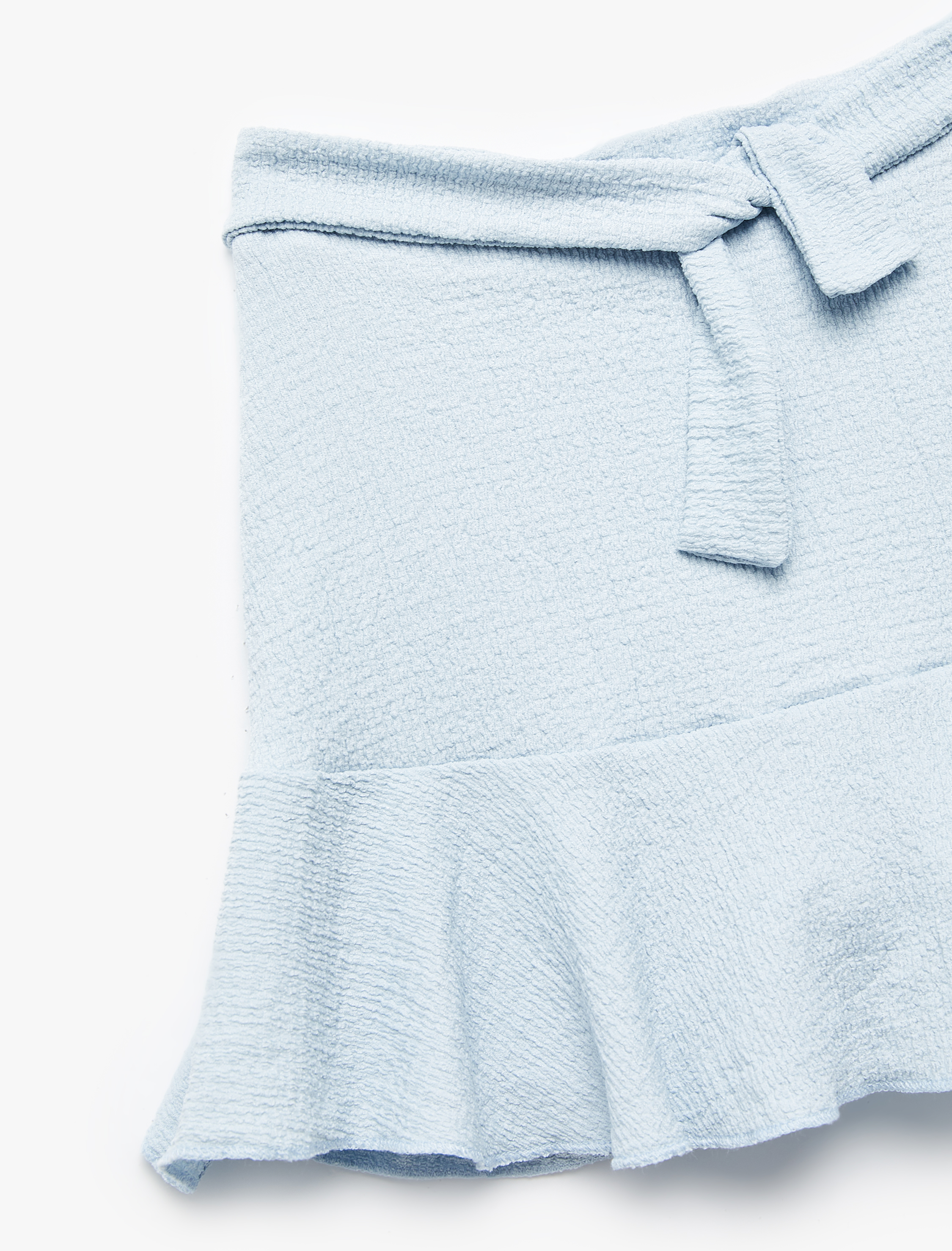  Kız Çocuk Kuşak Detaylı Pileli Şort Etek