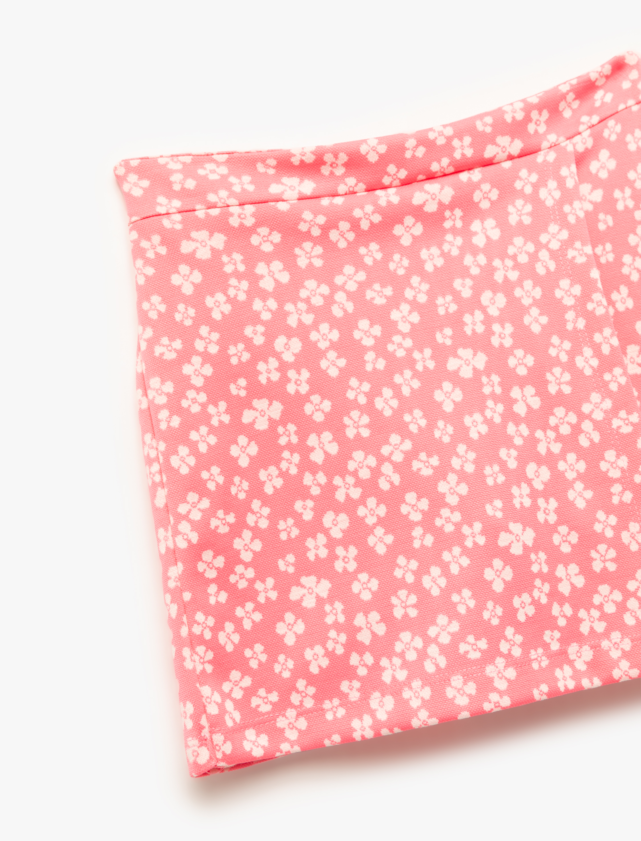  Kız Çocuk Pamuk Karışımlı Çiçek Desenli Şort Etek