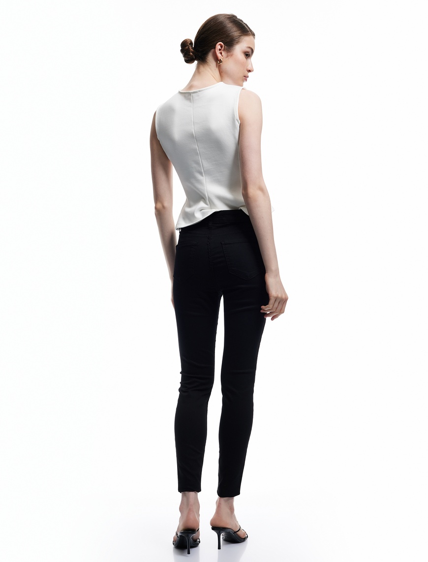   Yüksek Bel Dar Paça Skinny Fit Toparlayıcı Kot Pantolon - Skinny Push Up Fit Jean