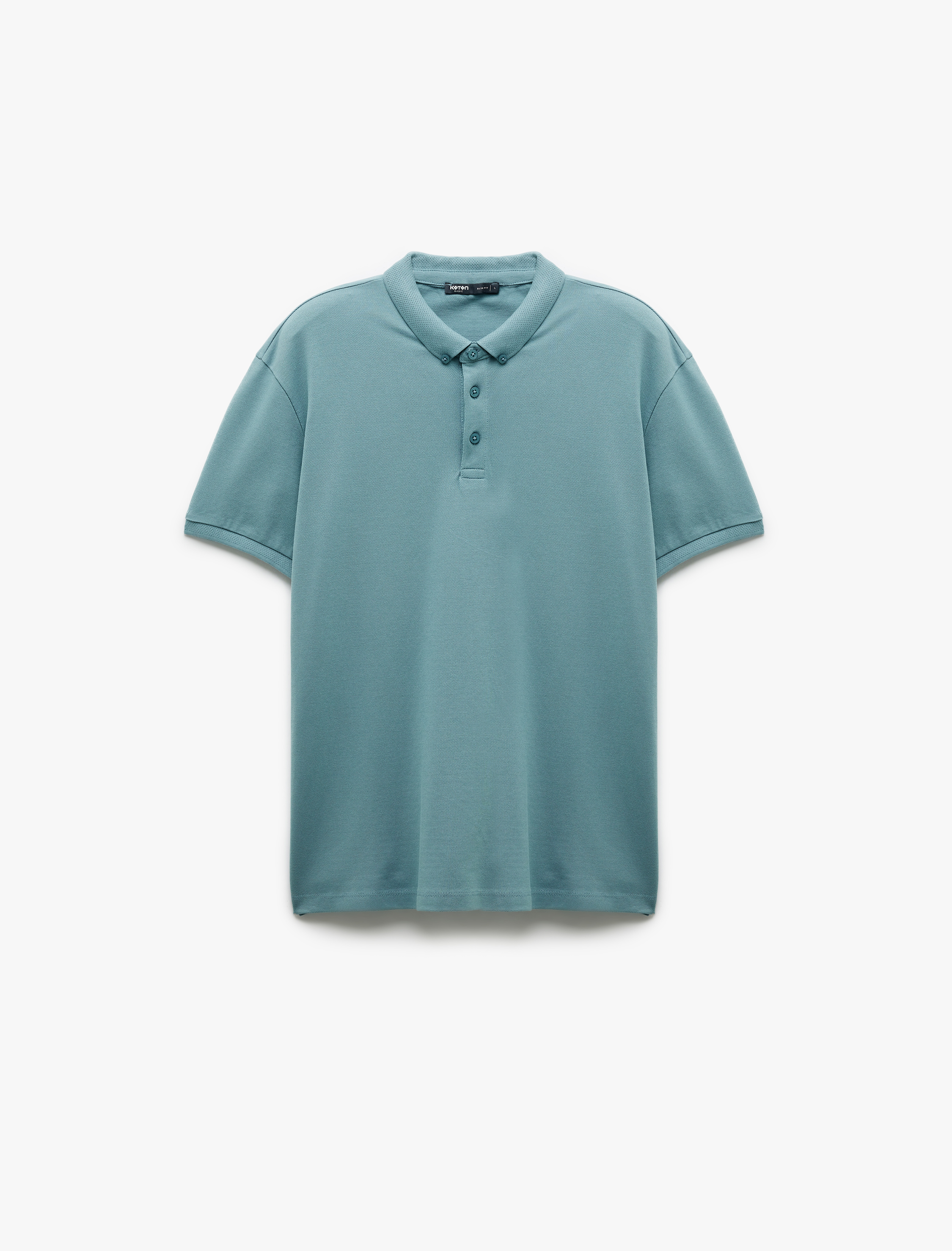   Kısa Kollu Düğme Detaylı Pamuklu Pike Kumaş Slim Fit Polo Yaka Tişört