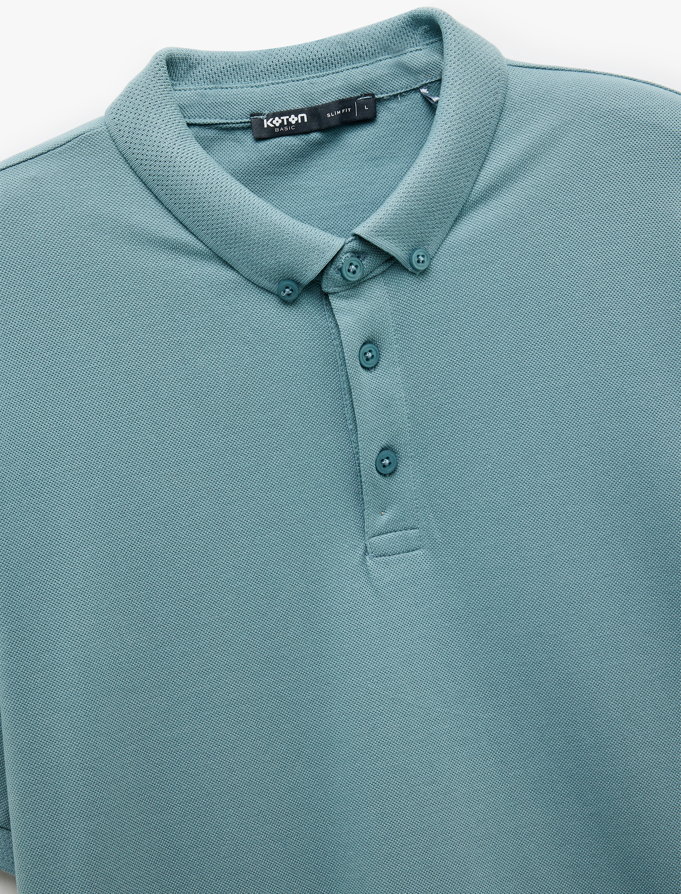   Kısa Kollu Düğme Detaylı Pamuklu Pike Kumaş Slim Fit Polo Yaka Tişört