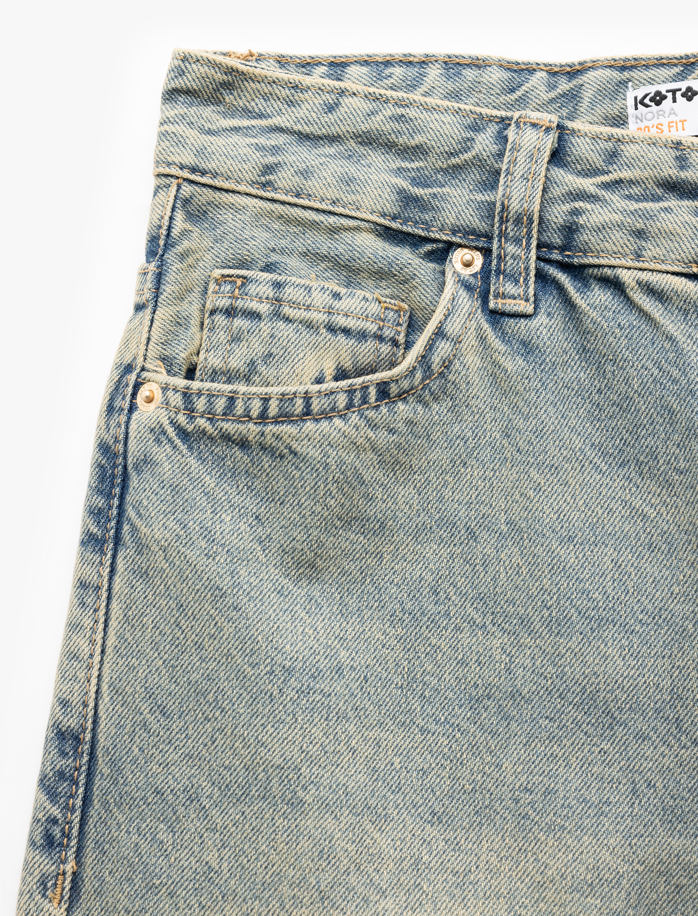   Düz Paça Normal Bel Düz Kesim Düğmeli Pamuklu Kot Pantolon - Straight Fit Jean