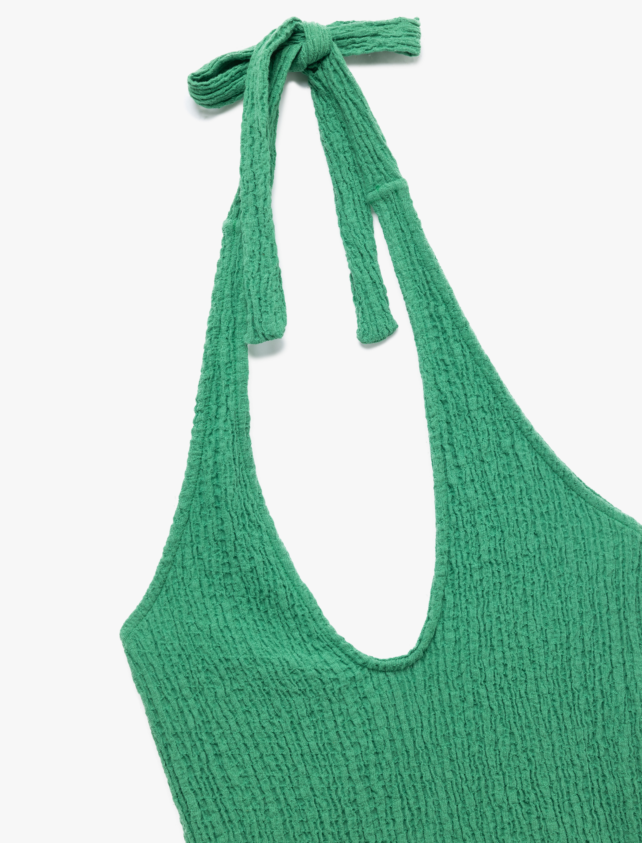   Bürümcük Kumaş Slim Fit Sırt Dekolteli Halter Yaka Üst