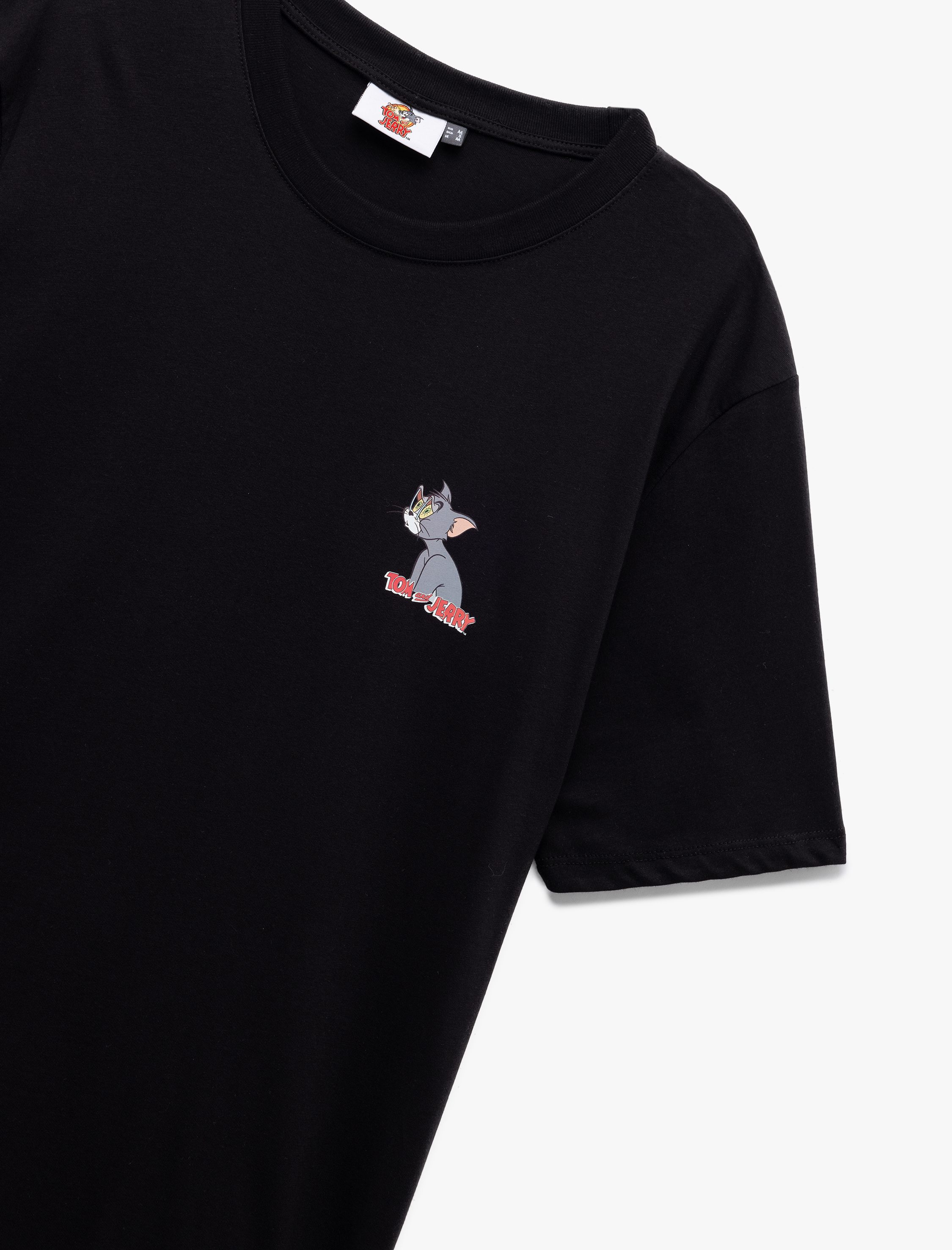   Kısa Kollu Bisiklet Yaka Regular Fit Pamuklu Baskılı Lisanslı Tom ve Jerry Tişört