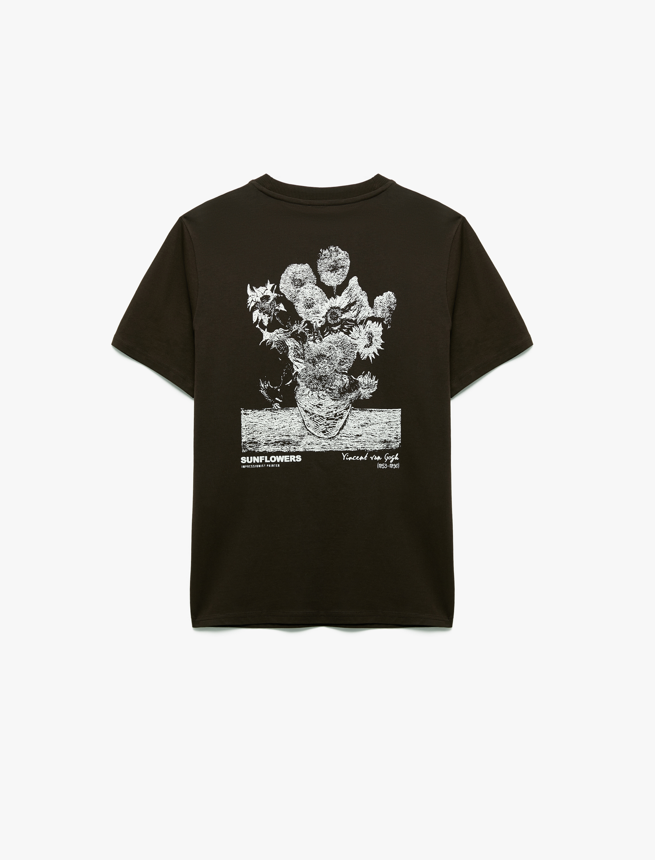   Kısa Kollu Bisiklet Yaka Regular Fit Pamuklu Arkası Baskılı Lisanslı Van Gogh Tişört