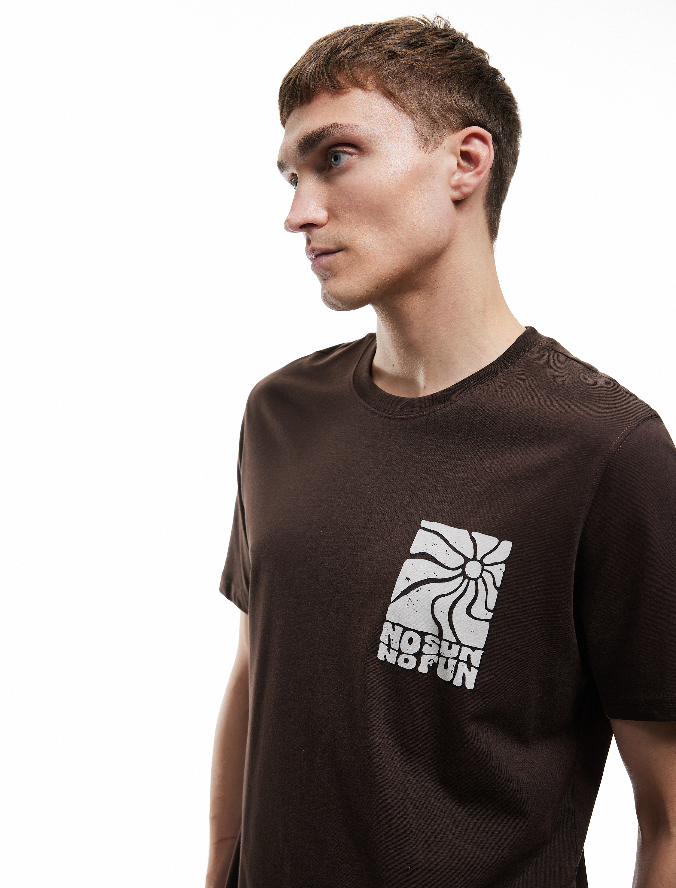   Kısa Kollu Pamuklu Regular Fit Bisiklet Yaka Baskılı Tişört