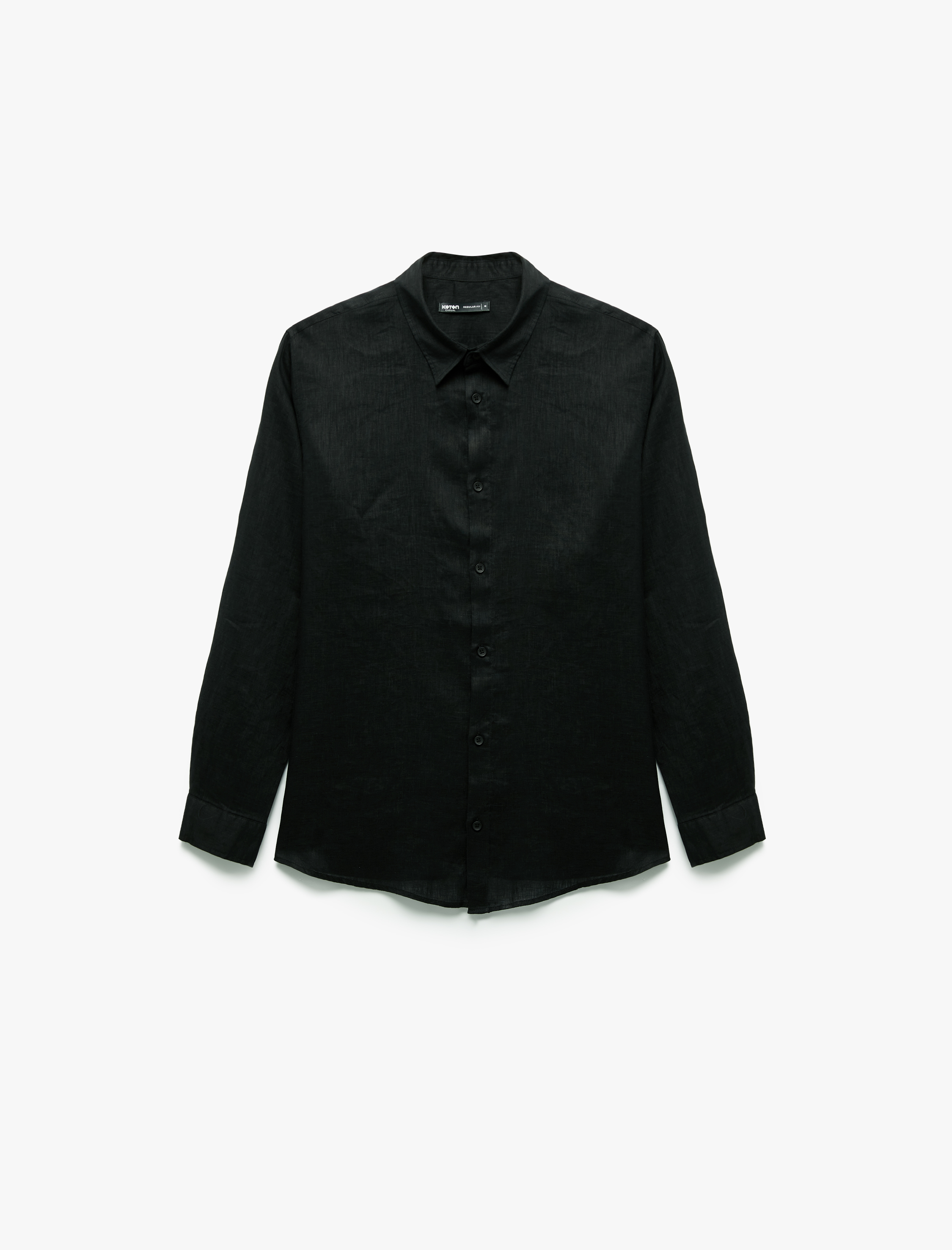   Klasik Yaka Regular Fit Uzun Kollu Keten Gömlek