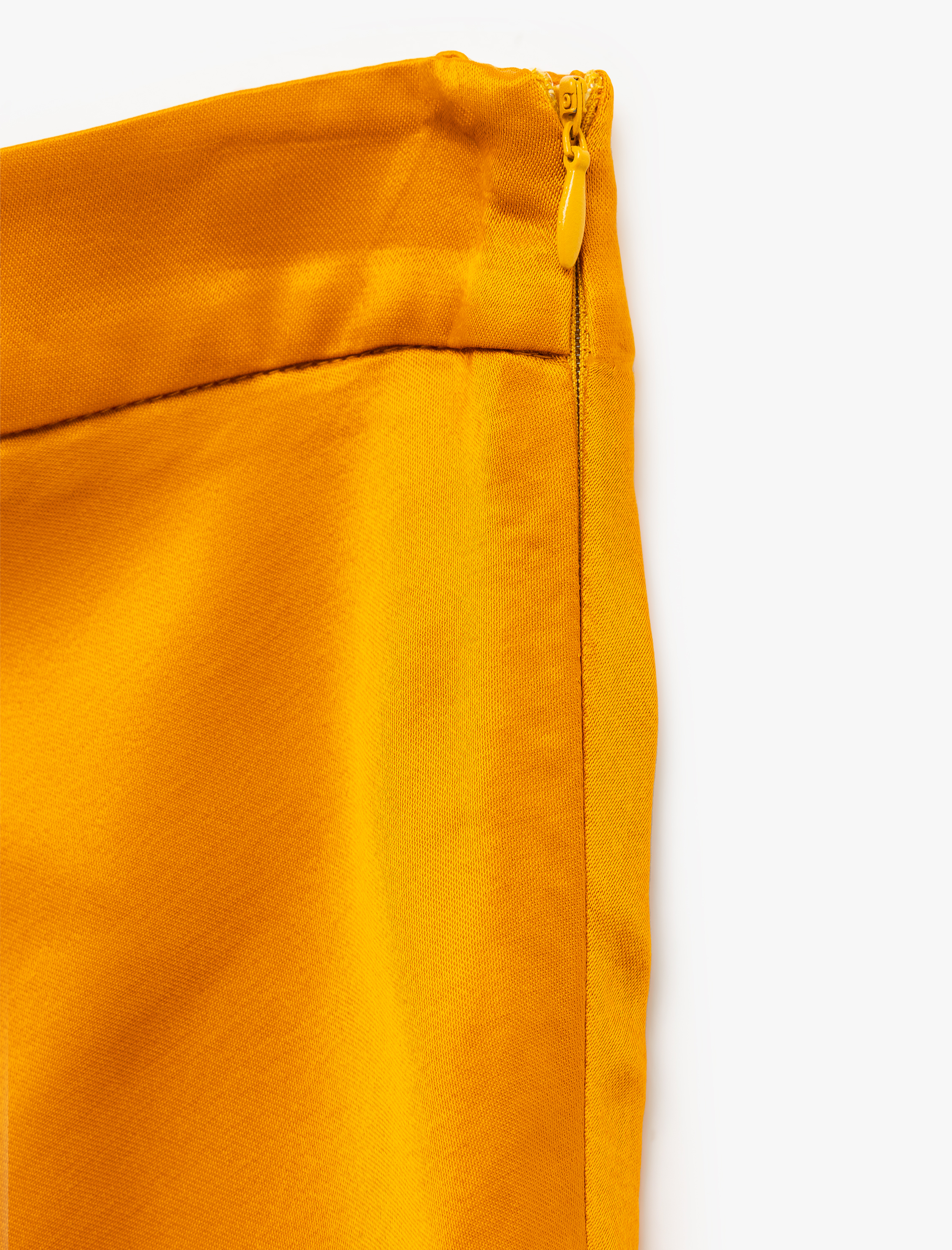 Viskon Kumaş Yüksek Bel Midi A Kesim Saten Etek