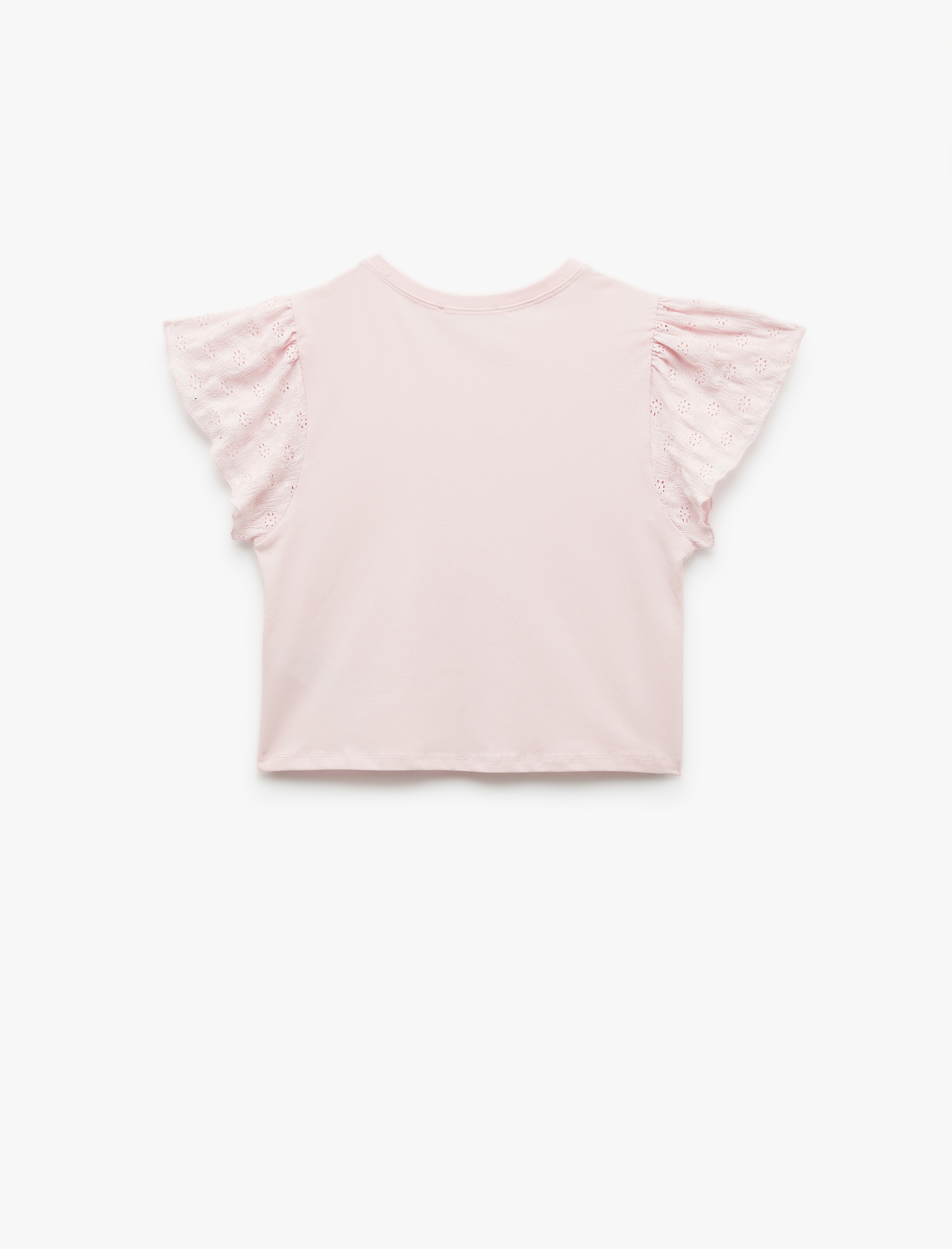   Fisto Detaylı Kısa Kollu Bisiklet Yaka Tişört Bürümcük