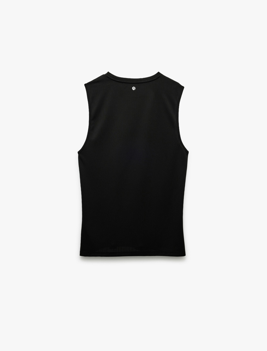   Kolsuz Bisiklet Yaka Oversize Çizgi Detaylı Spor Atlet