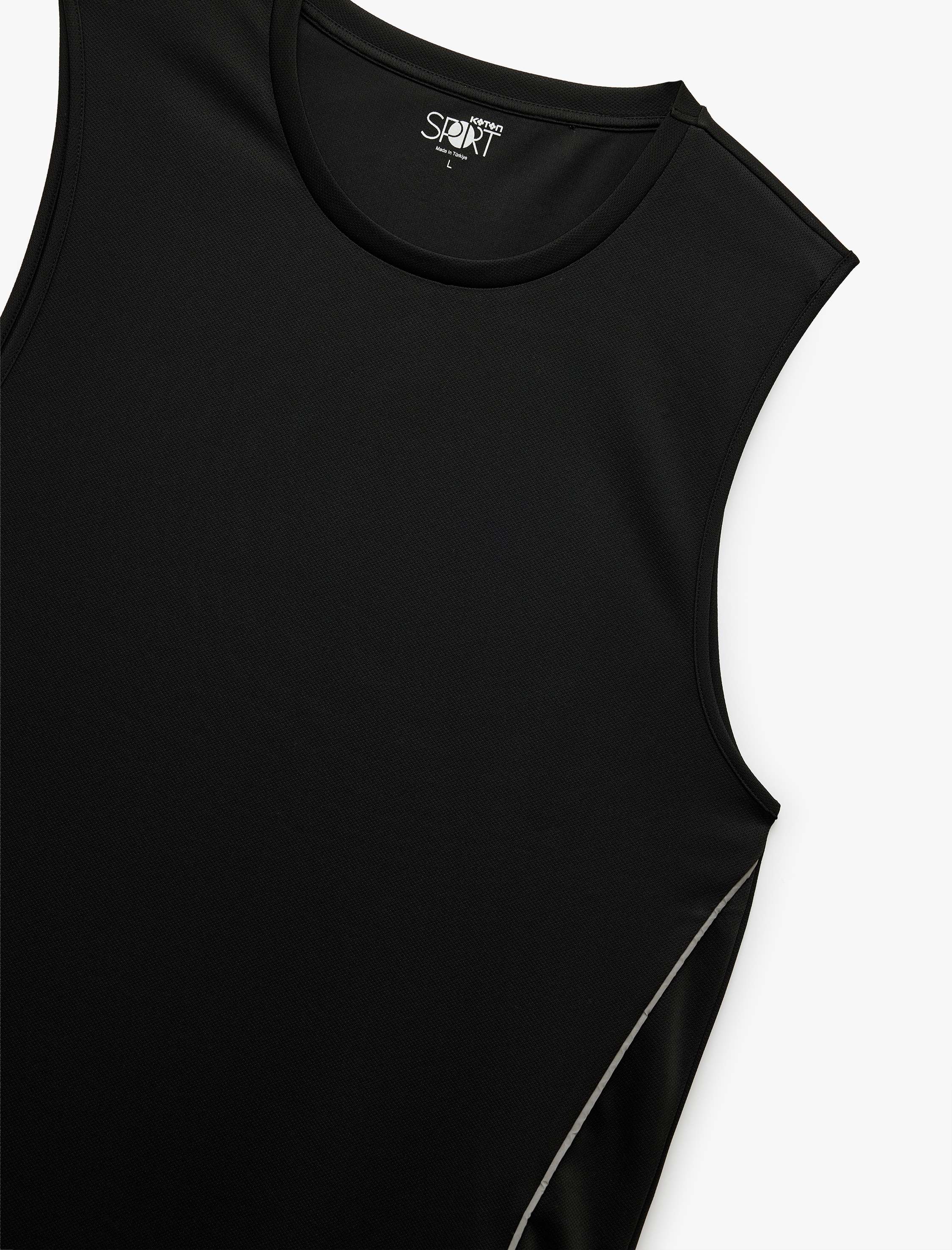   Kolsuz Bisiklet Yaka Oversize Çizgi Detaylı Spor Atlet