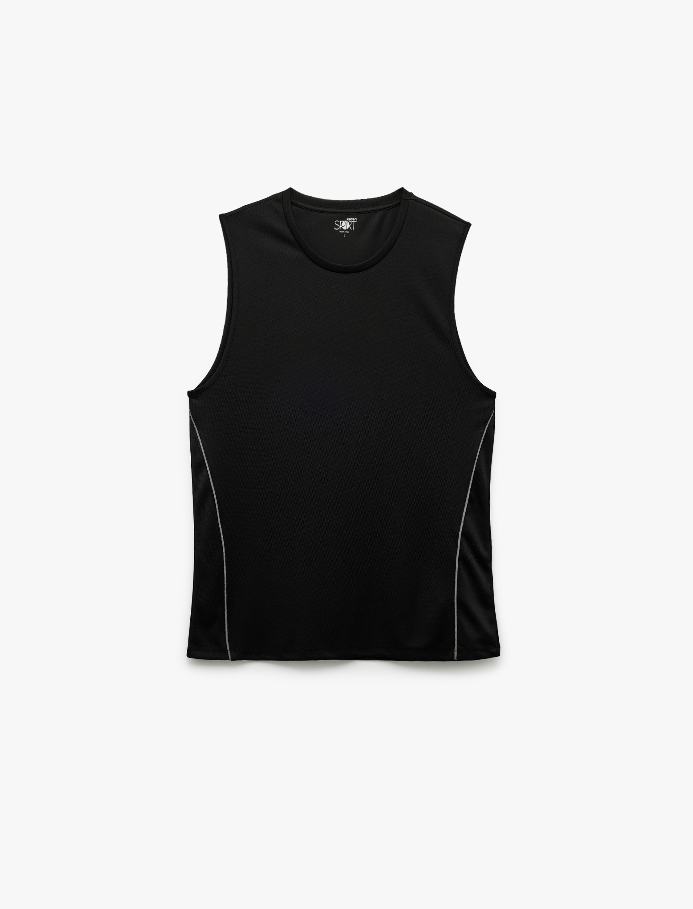   Kolsuz Bisiklet Yaka Oversize Çizgi Detaylı Spor Atlet