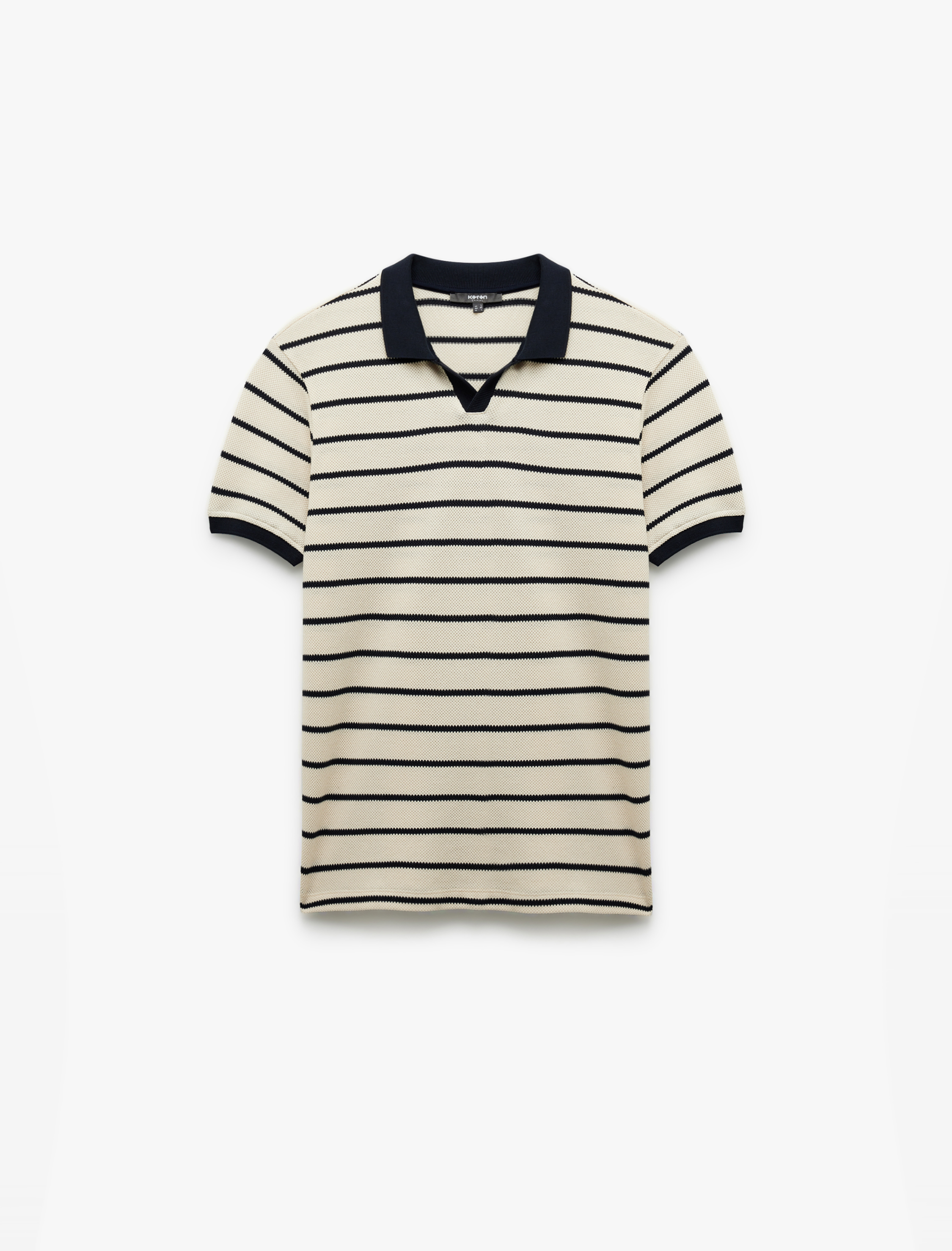   Kısa Kollu Regular Fit Pamuklu Çizgili Polo Yaka Tişört