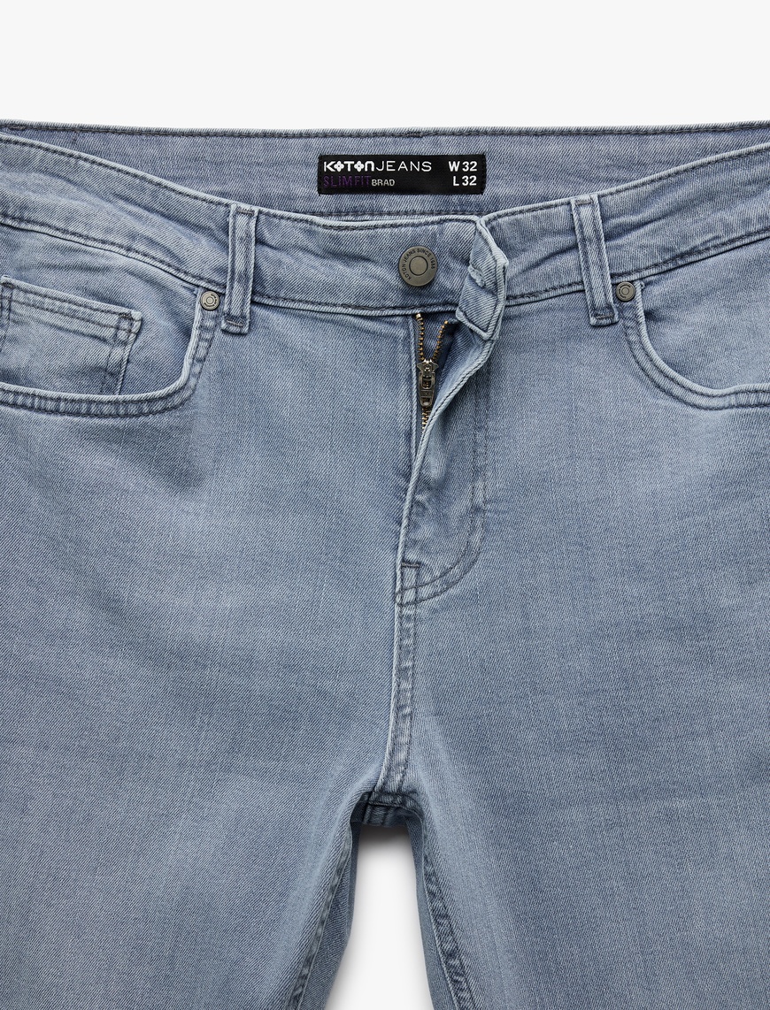   Pamuklu Normal Bel Slim Fit Jean Pantolon - Brad Jean