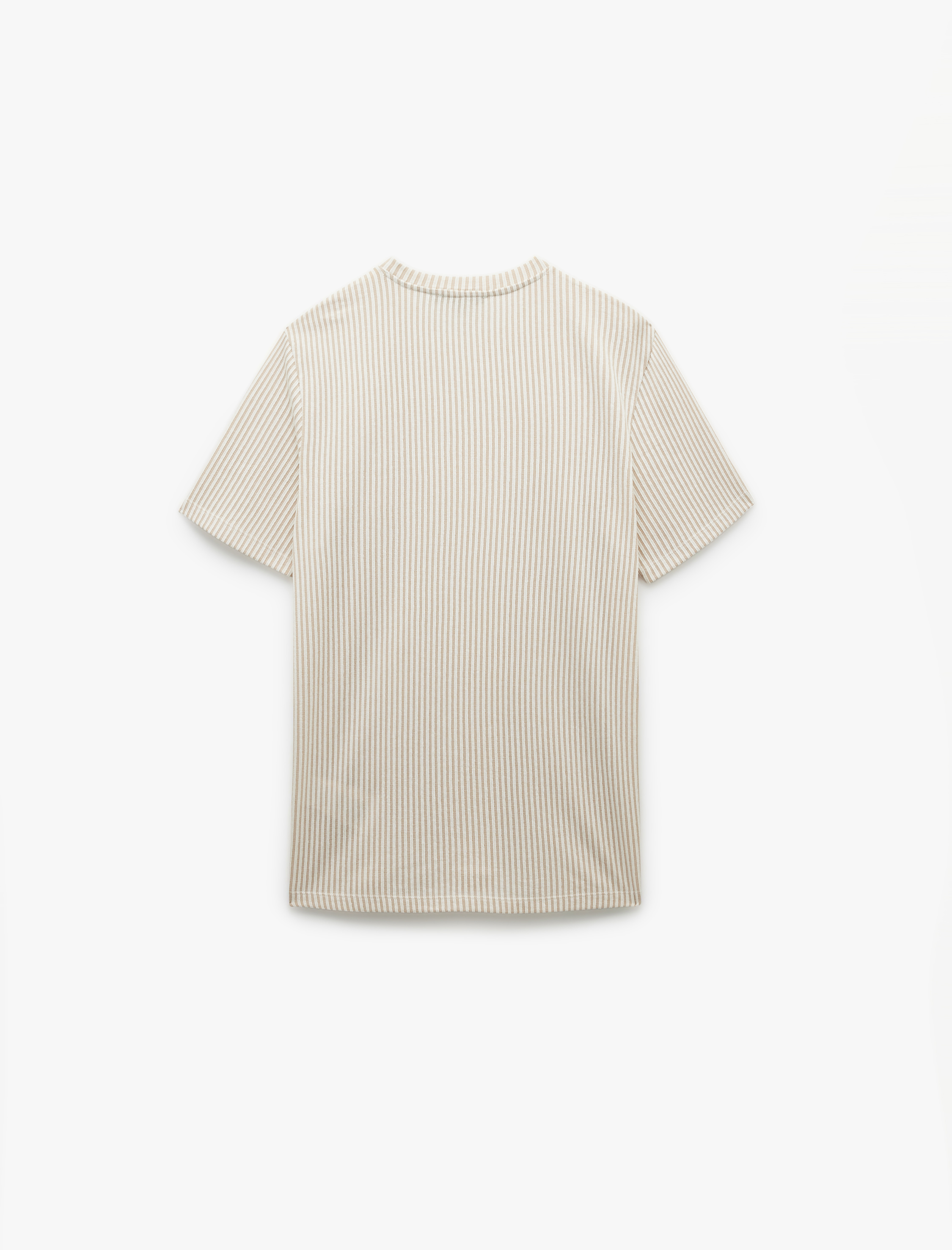   Kısa Kollu Regular Fit Çizgili Bisiklet Yaka Tişört