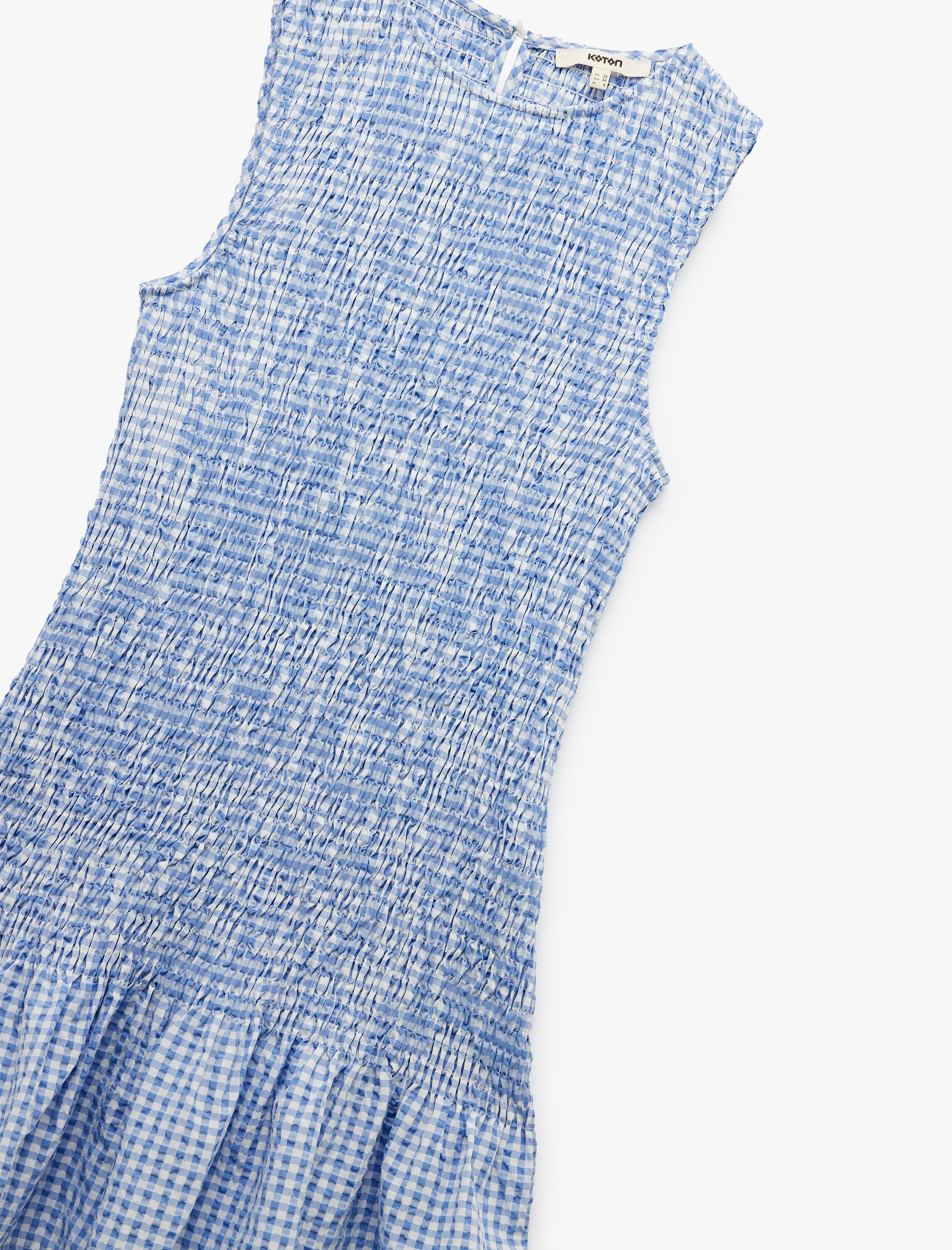   Gipeli Kolsuz Bisiklet Yaka A Kesim Fırfırlı Pötikareli Mini Elbise