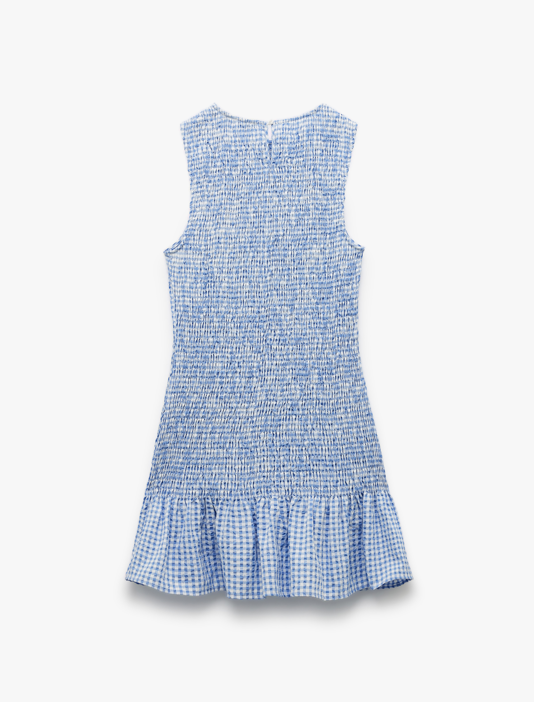   Gipeli Kolsuz Bisiklet Yaka A Kesim Fırfırlı Pötikareli Mini Elbise