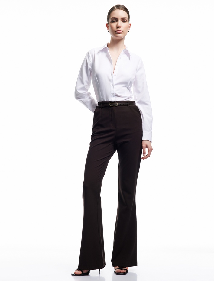  Regular Fit Klasik Yaka Uzun Kollu Poplin Gömlek