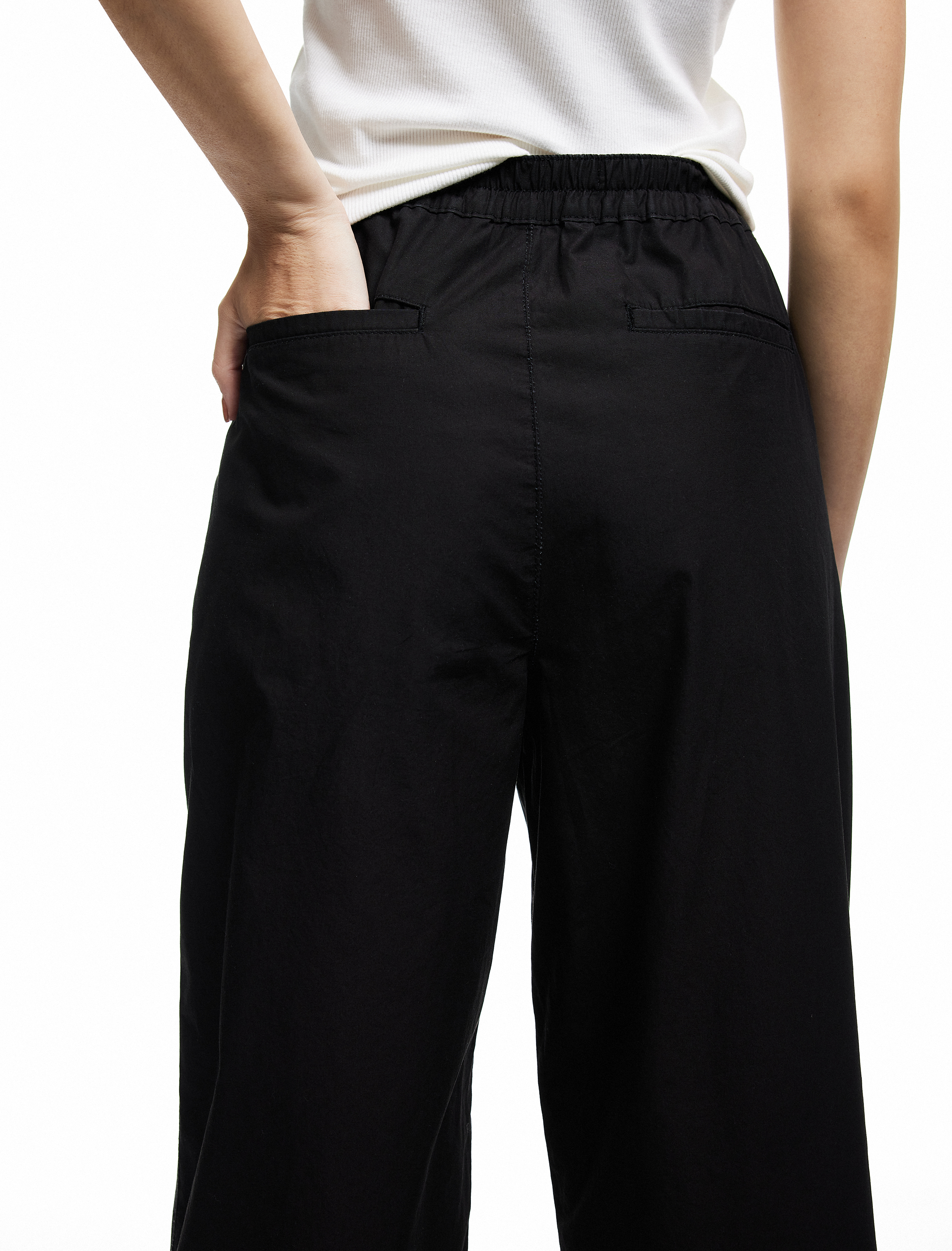   Pamuklu Beli Lastikli Cep Detaylı Balon Pantolon - Balloon Fit Jean