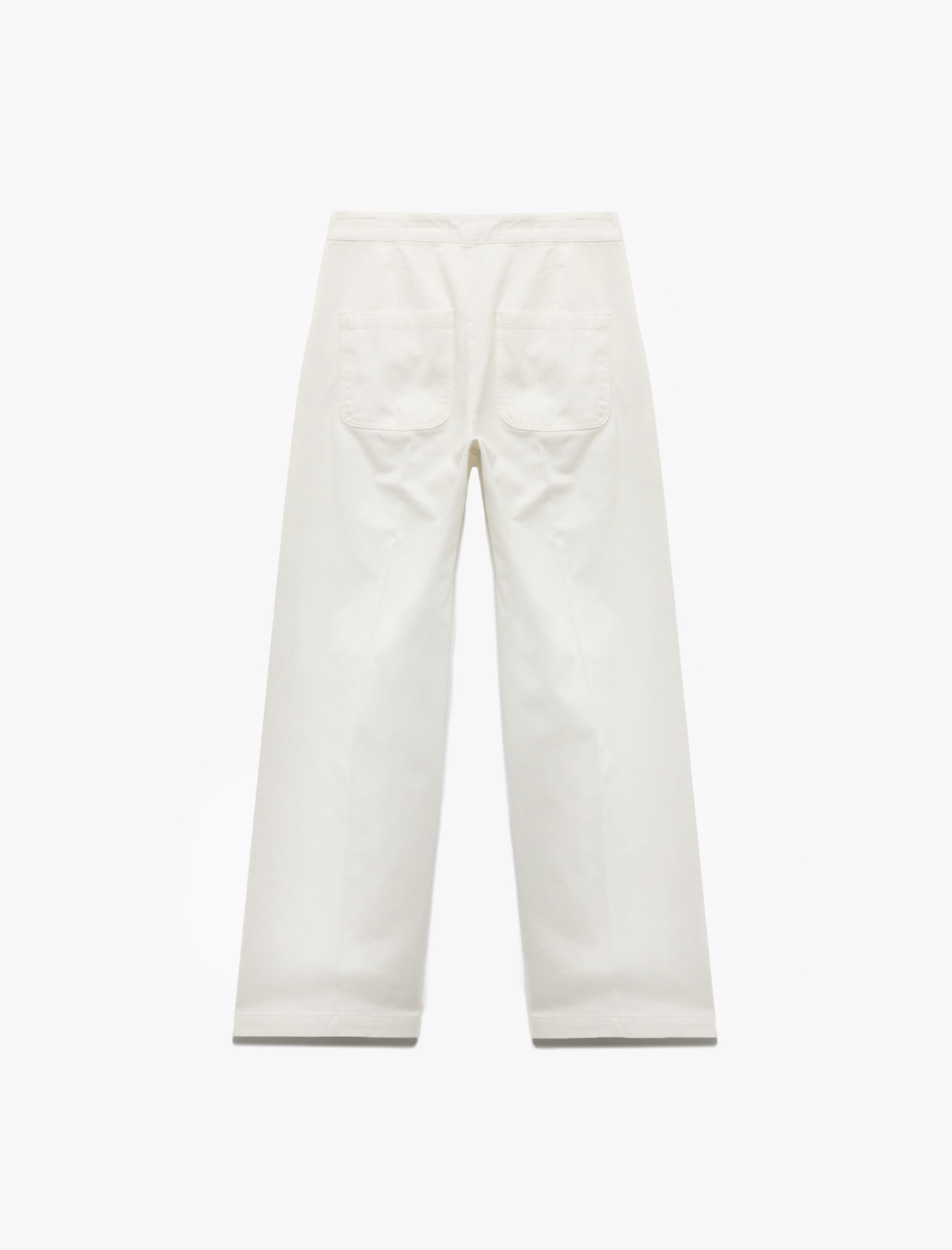   Yüksek Bel Pamuklu Rahat Kalıp Düğme Detaylı Geniş Paça Pantolon - Wide Leg Jean