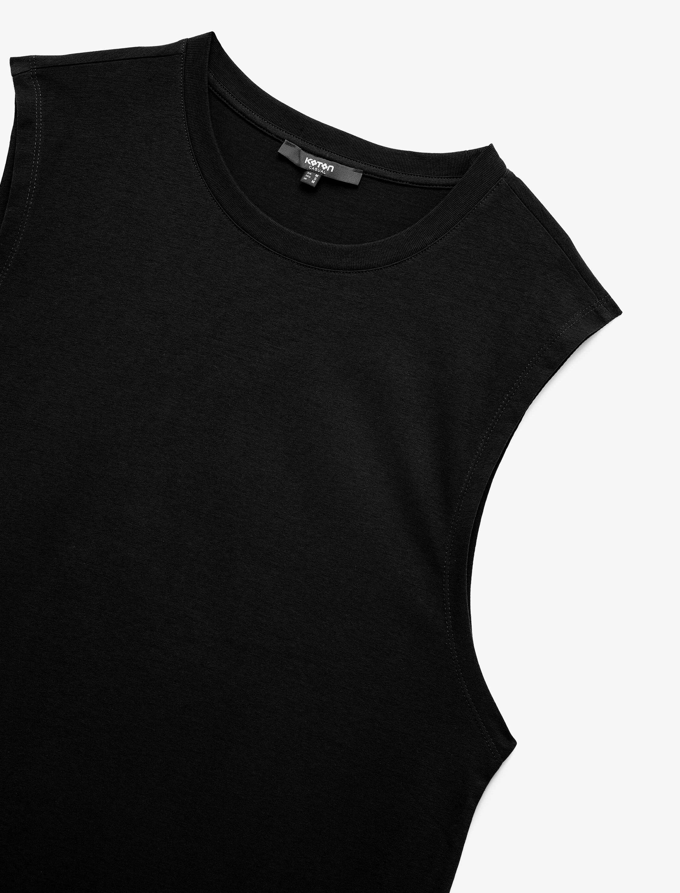   Bisiklet Yaka Regular Fit Pamuklu Kolsuz Tişört