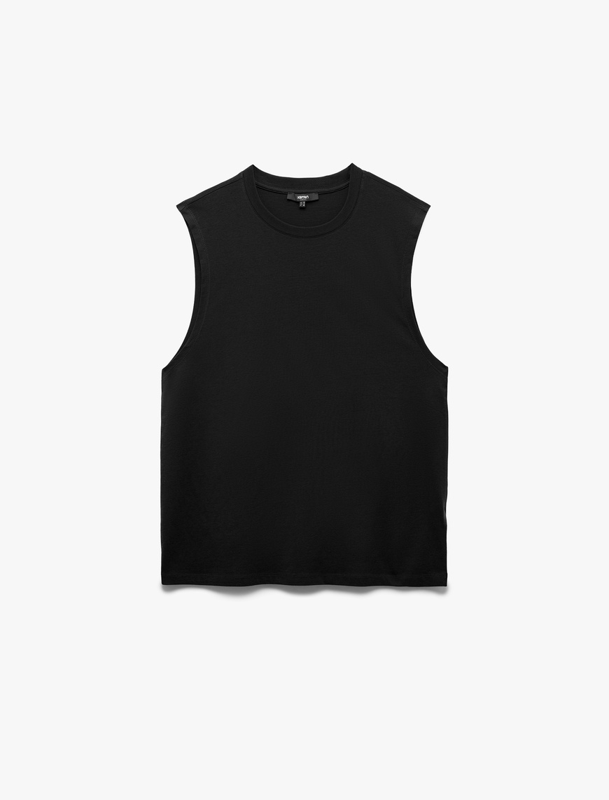   Bisiklet Yaka Regular Fit Pamuklu Kolsuz Tişört
