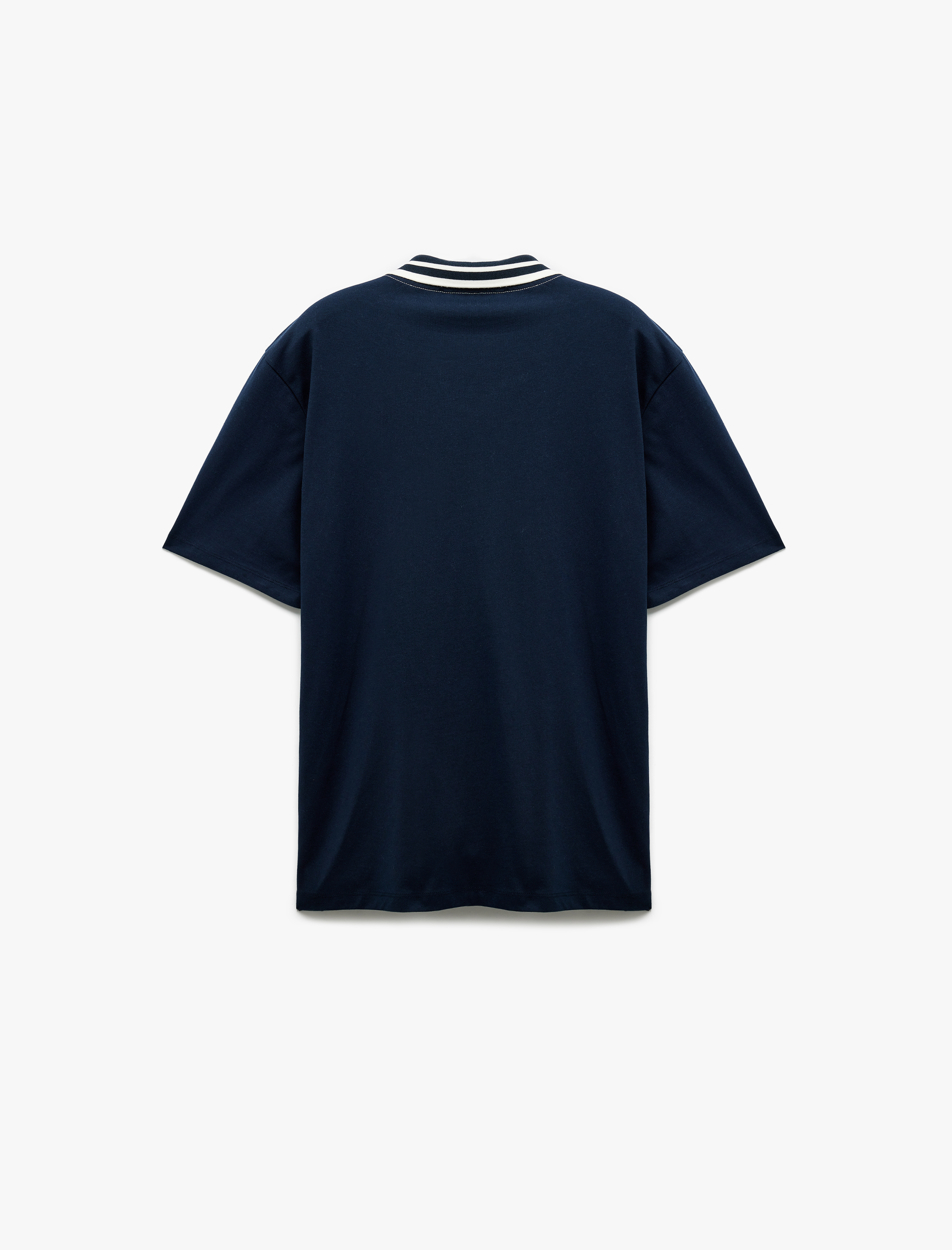   Pamuklu Kısa Kollu Renk Kontrastlı Baskılı Regular Fit Polo Yaka Tişört