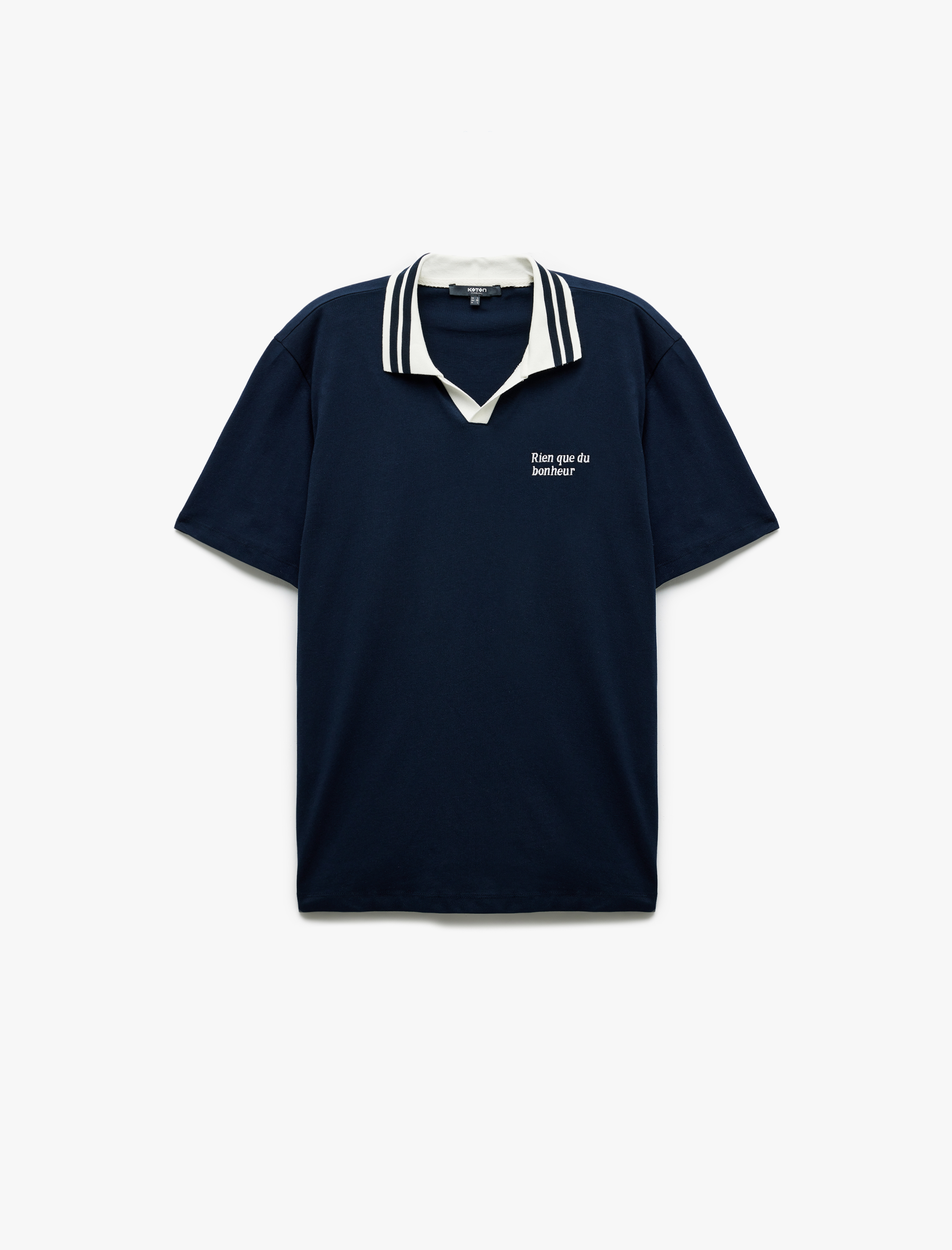   Pamuklu Kısa Kollu Renk Kontrastlı Baskılı Regular Fit Polo Yaka Tişört