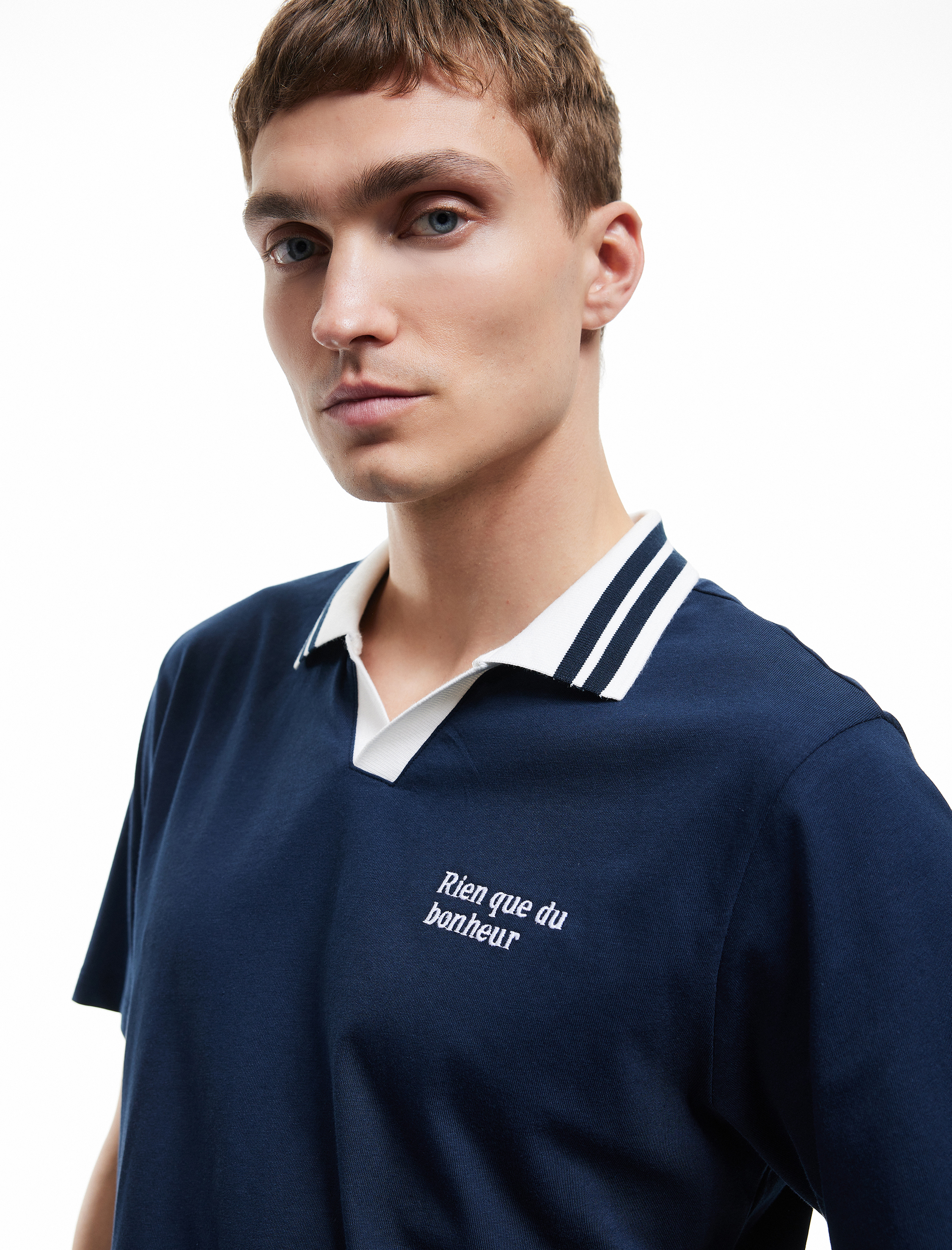   Pamuklu Kısa Kollu Renk Kontrastlı Baskılı Regular Fit Polo Yaka Tişört