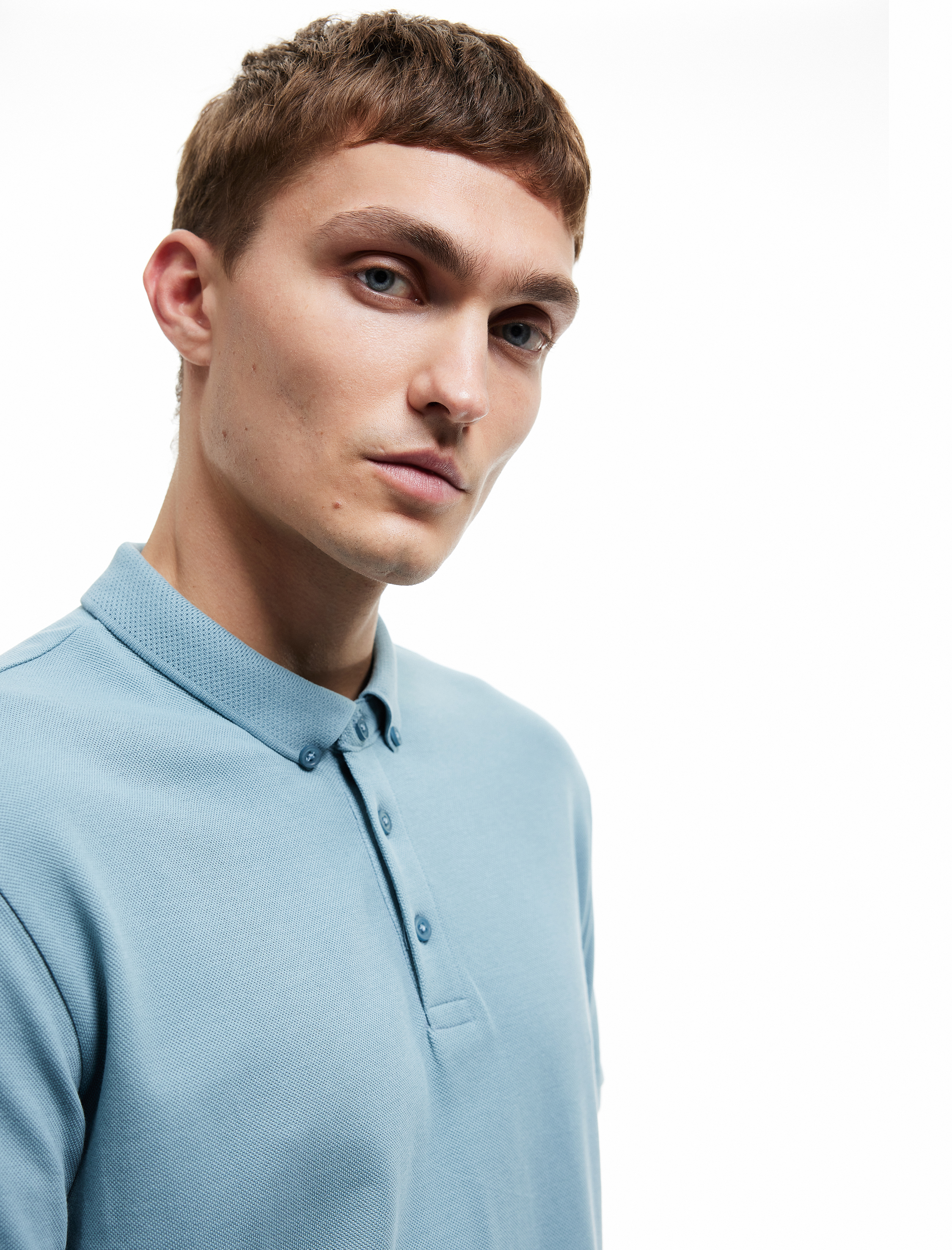   Kısa Kollu Düğme Detaylı Pamuklu Pike Kumaş Slim Fit Polo Yaka Tişört