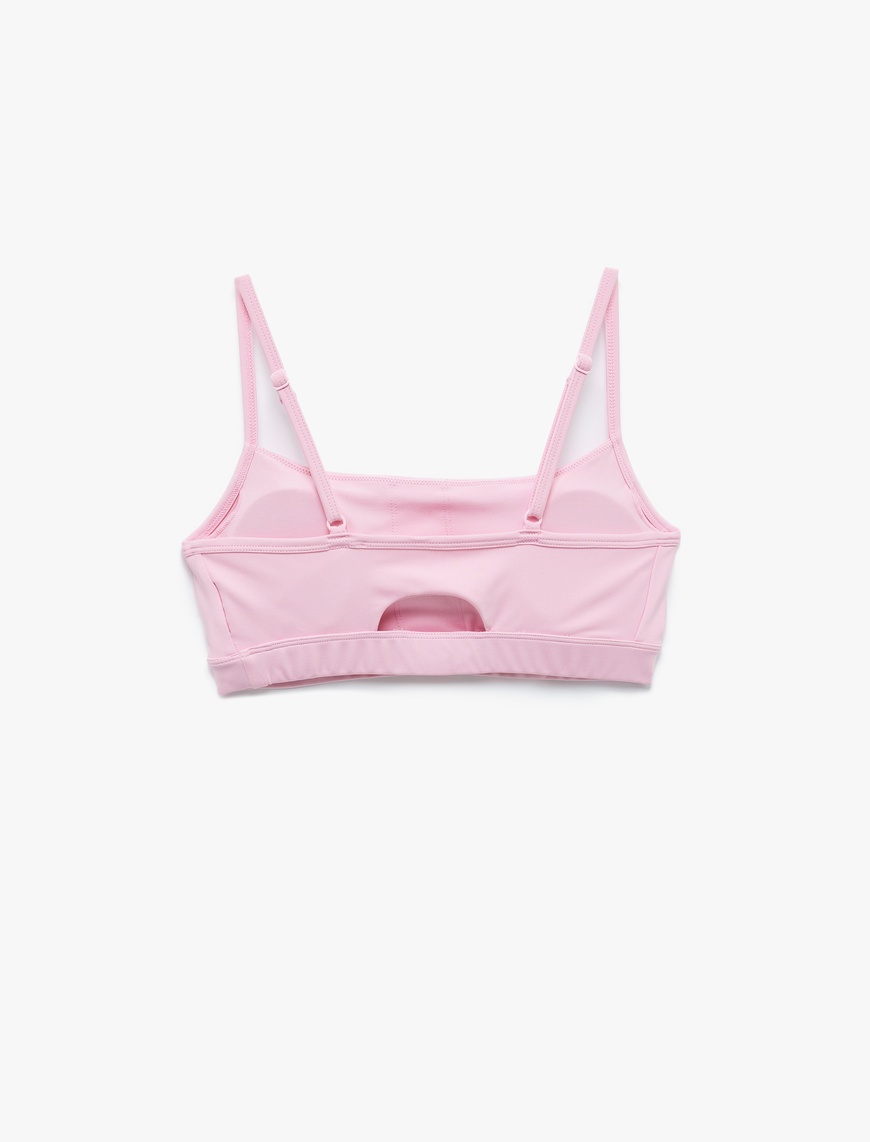   Askılı Arkası Pencere Detaylı Slim Fit Crop Sporcu Sütyeni