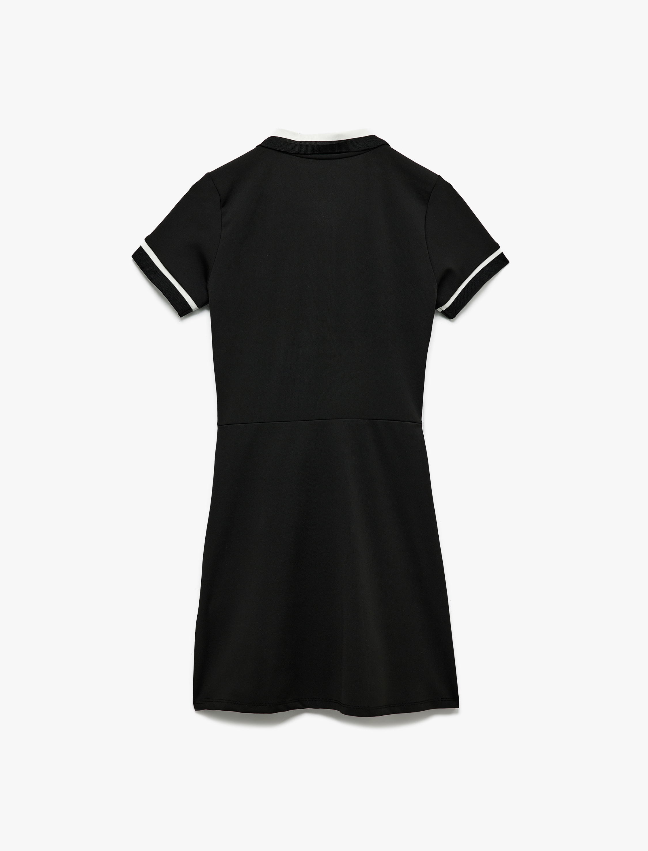   Kısa Kollu Fermuarlı Mini Spor Polo Yaka Elbise