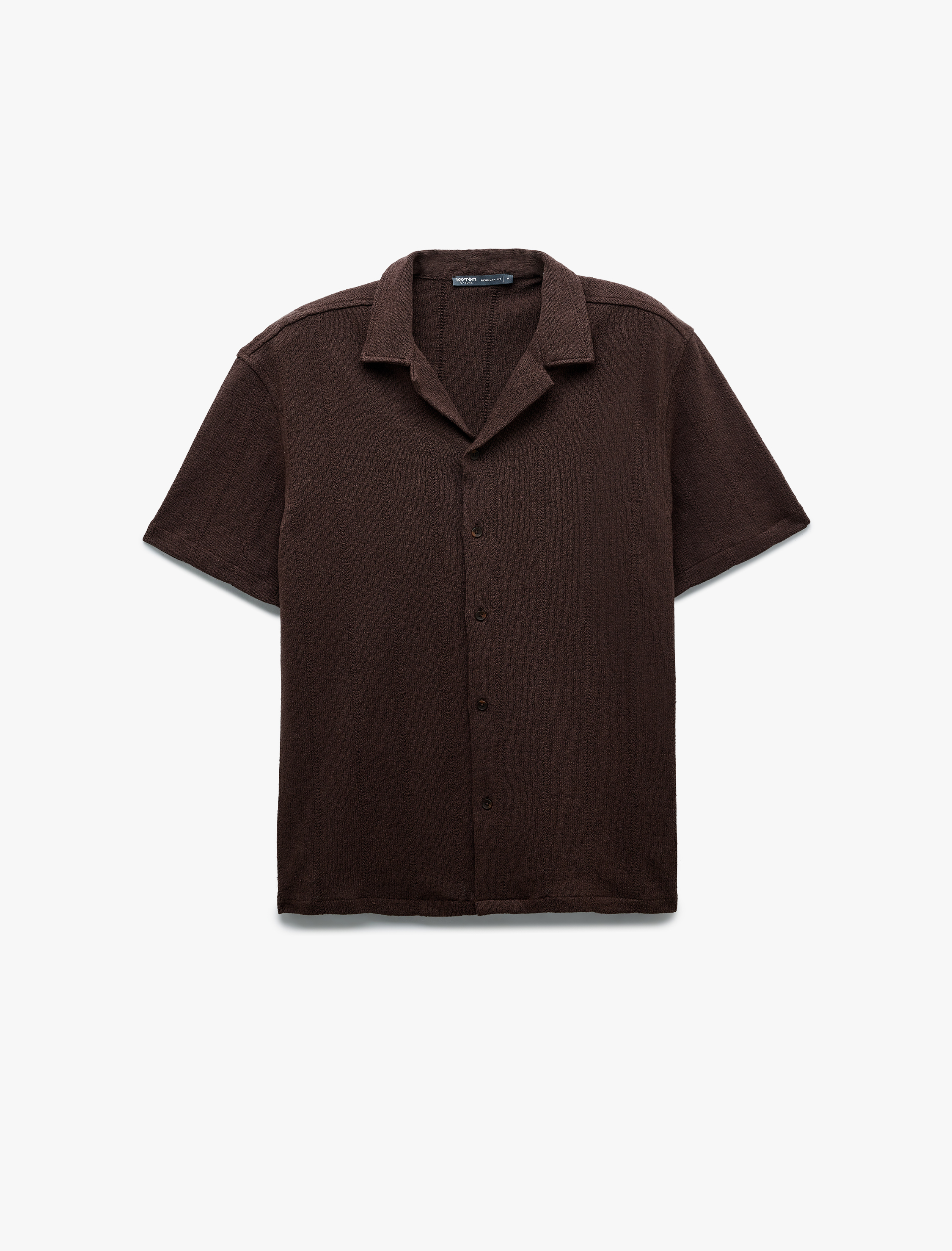   Devrik Yaka Regular Fit Havlu Kumaş Pamuklu Kısa Kollu Gömlek