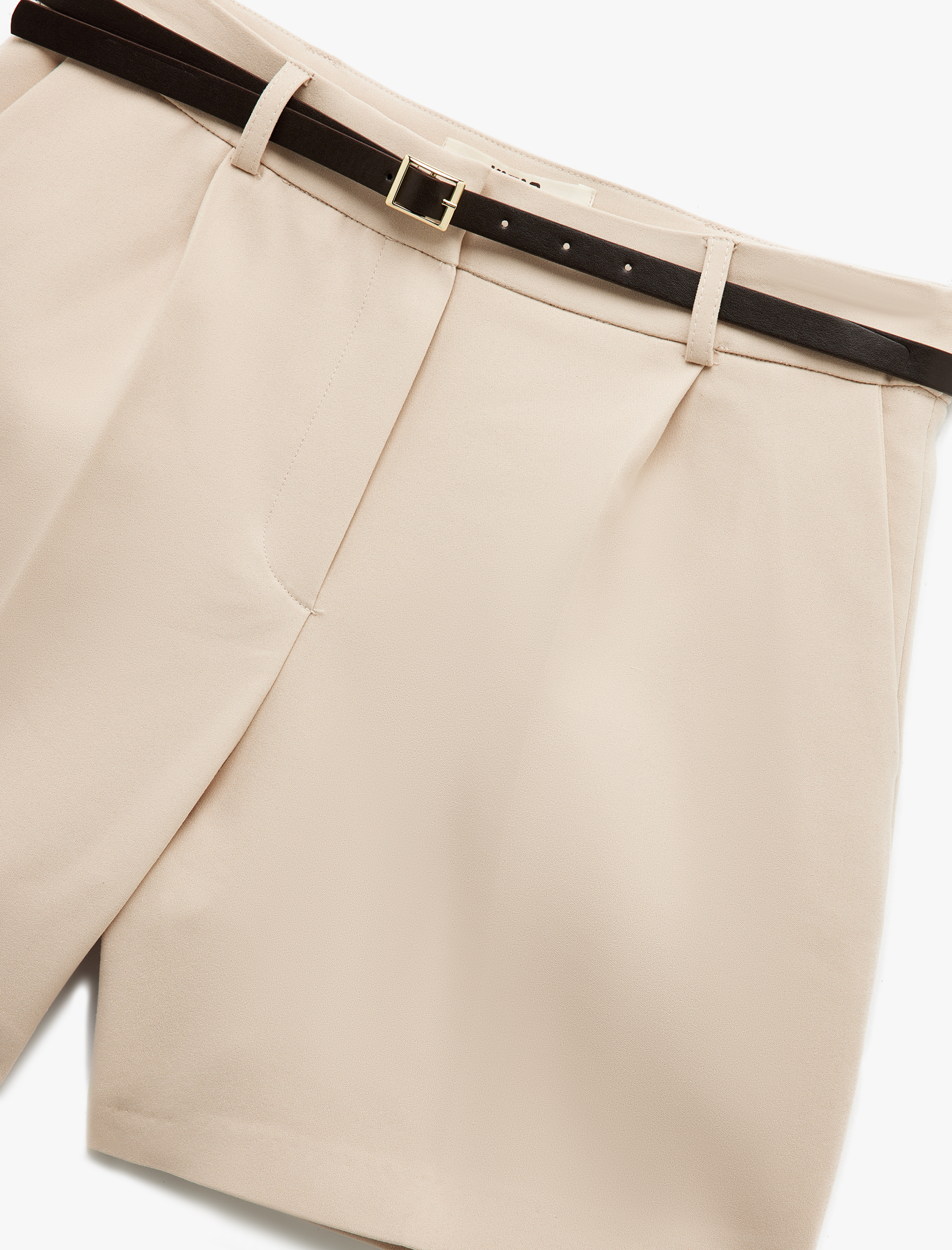   Cepli Kemerli Yüksek Bel Mini Şort