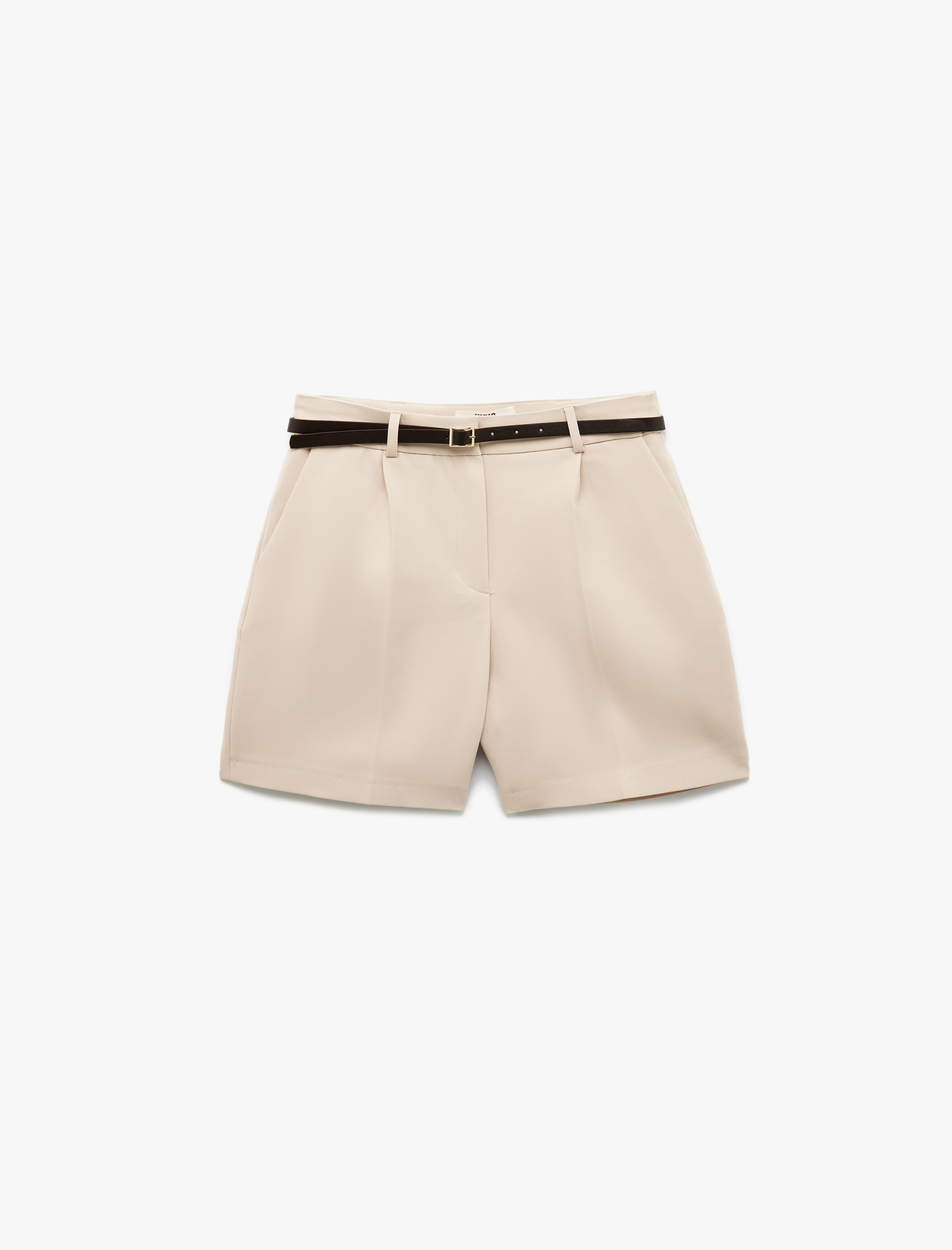   Cepli Kemerli Yüksek Bel Mini Şort