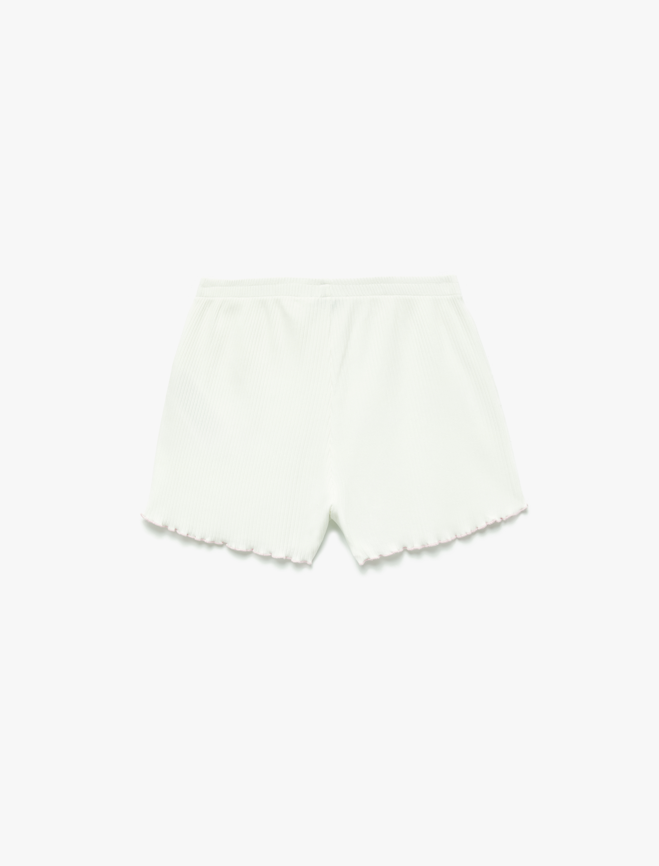   Pamuklu Beli Bağlama Detaylı Kaşkorse Mini Pijama Şort