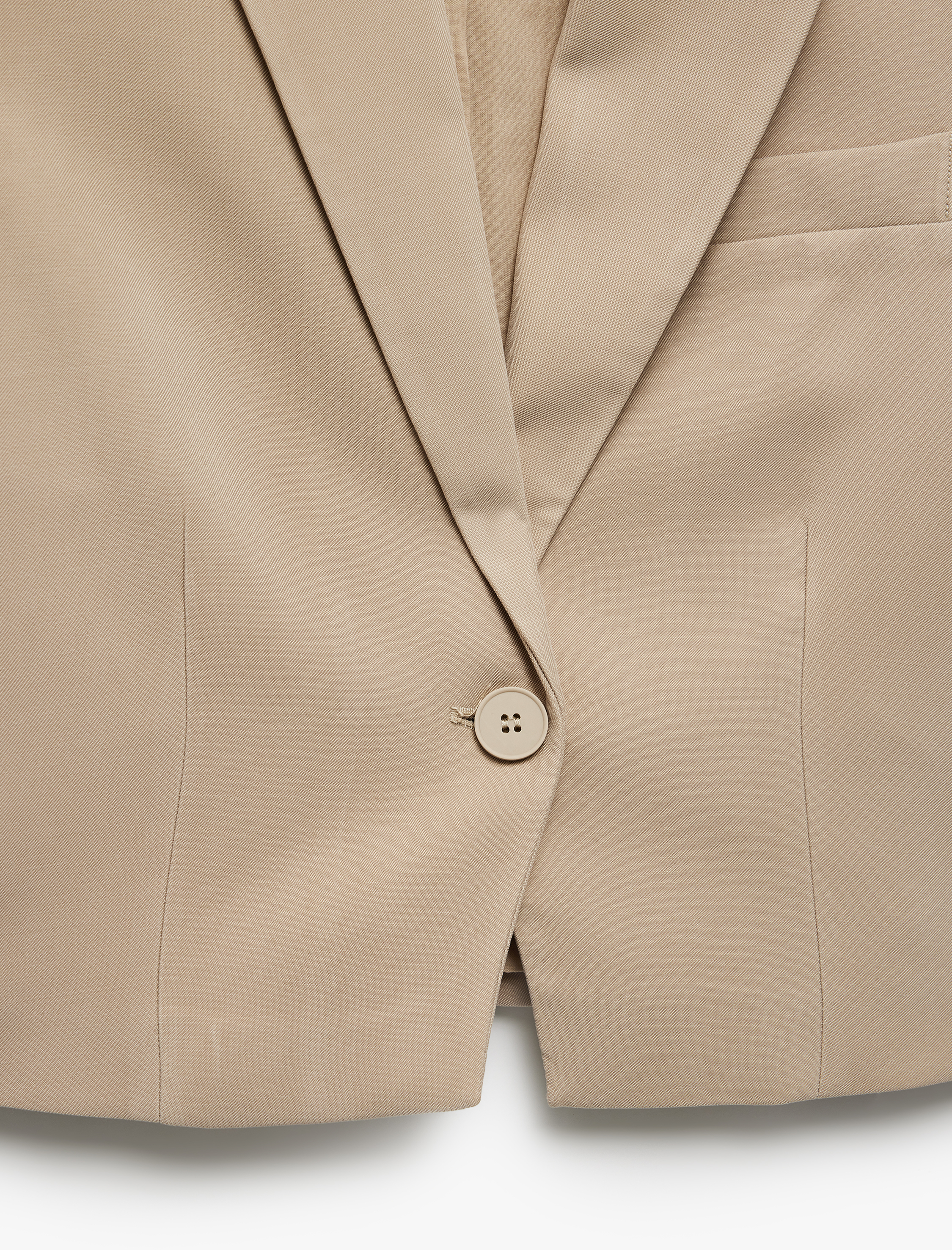   Viskon Cupro Kumaş Düğmeli Kruvaze Crop Kısa Kollu Blazer Ceket