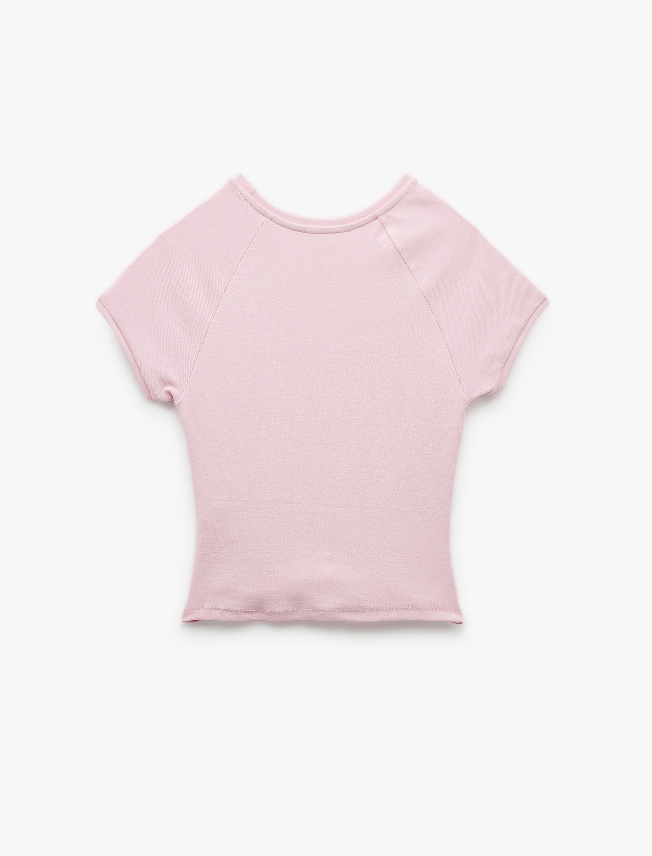   Pamuklu Slim Fit Kısa Kollu Bisiklet Yaka Basic Crop Tişört