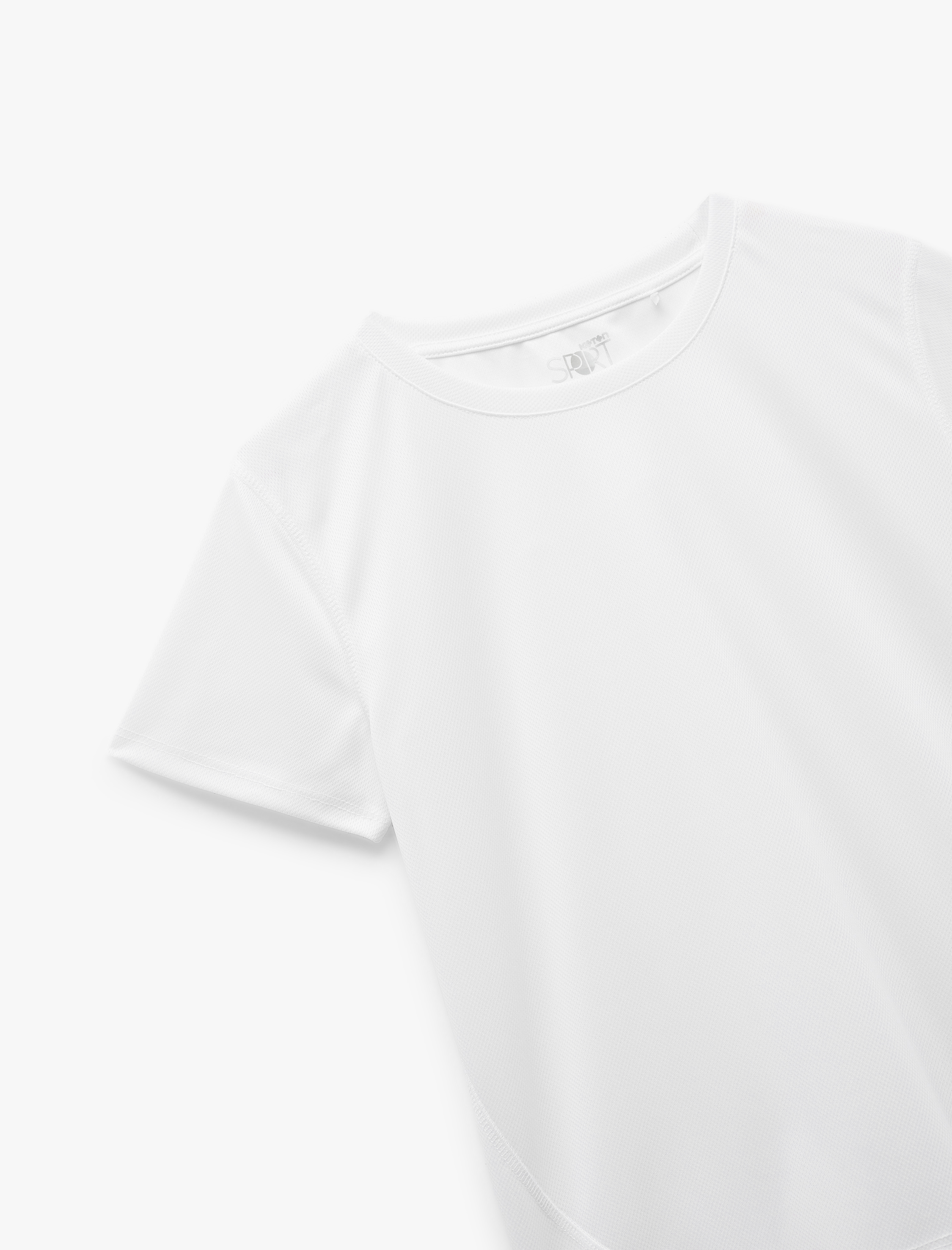   Kısa Kollu Bisiklet Yaka Dikiş Detaylı Spor Tişört