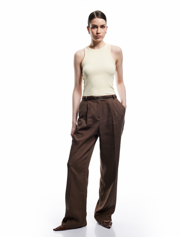  Pamuklu Kolsuz Slim Fit Bisiklet Yaka Basic Fitilli Atlet