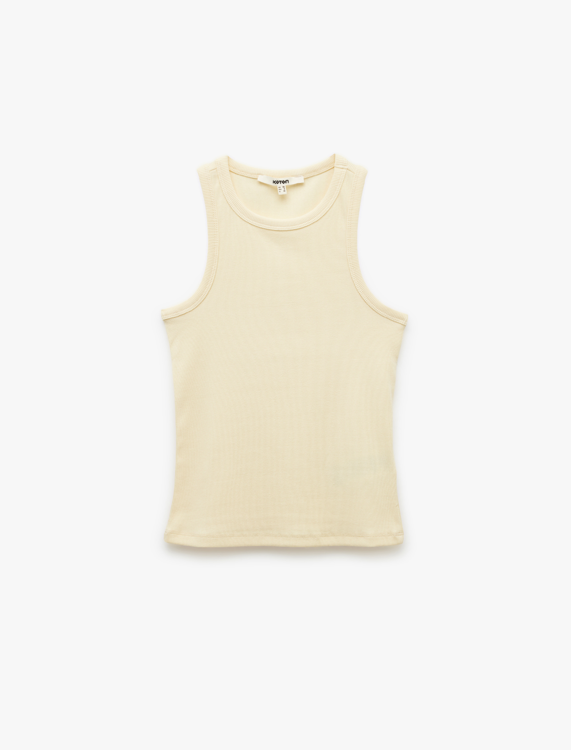   Pamuklu Kolsuz Slim Fit Bisiklet Yaka Basic Fitilli Atlet