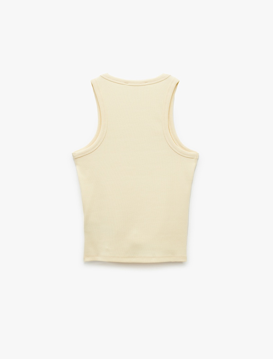   Pamuklu Kolsuz Slim Fit Bisiklet Yaka Basic Fitilli Atlet