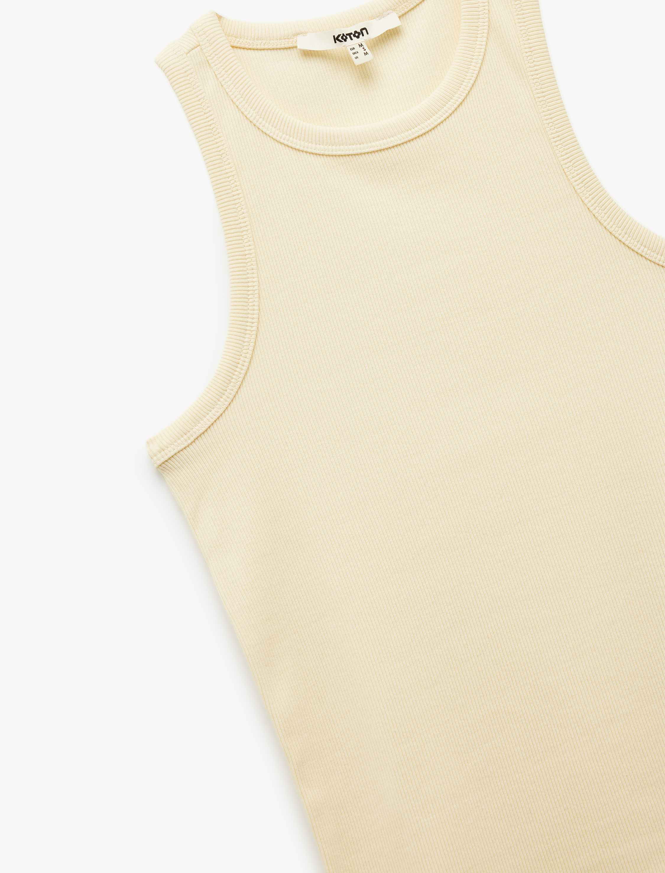   Pamuklu Kolsuz Slim Fit Bisiklet Yaka Basic Fitilli Atlet