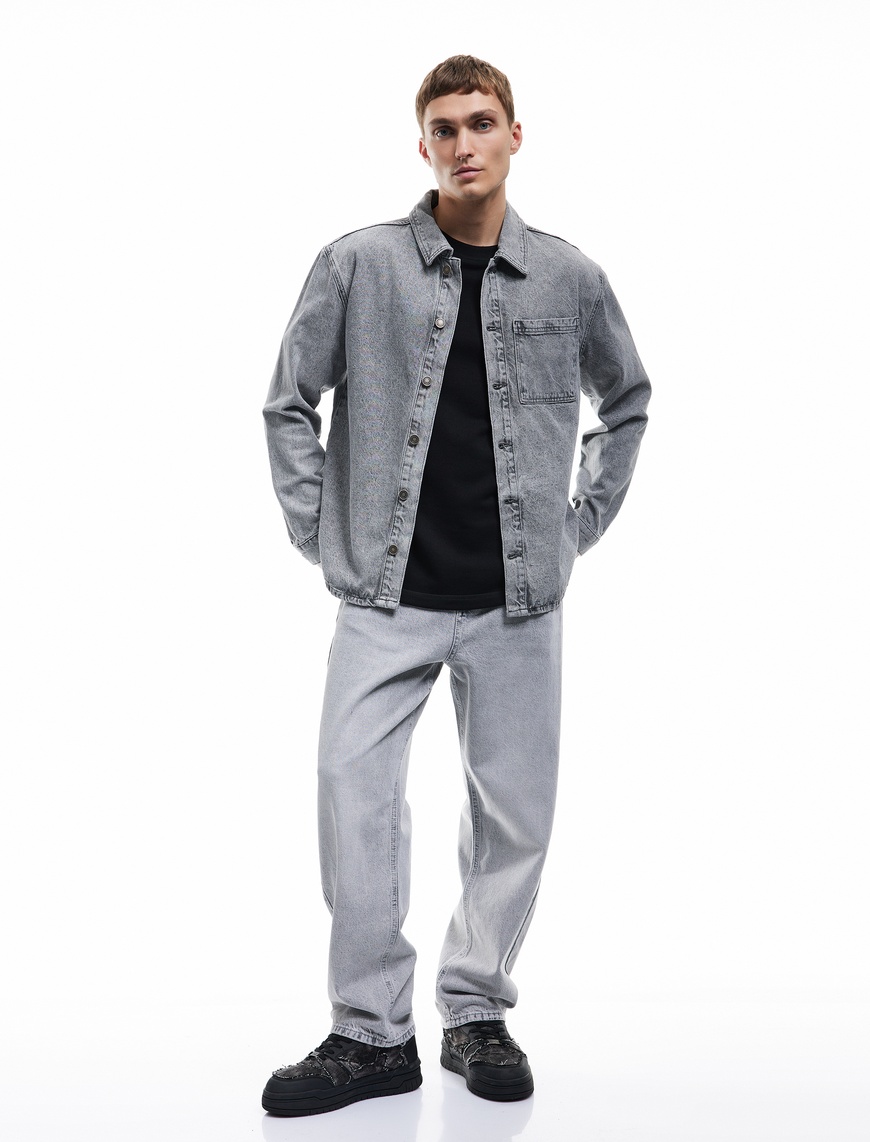   Pamuklu Cep Detaylı Bol Baggy Jean Pantolon