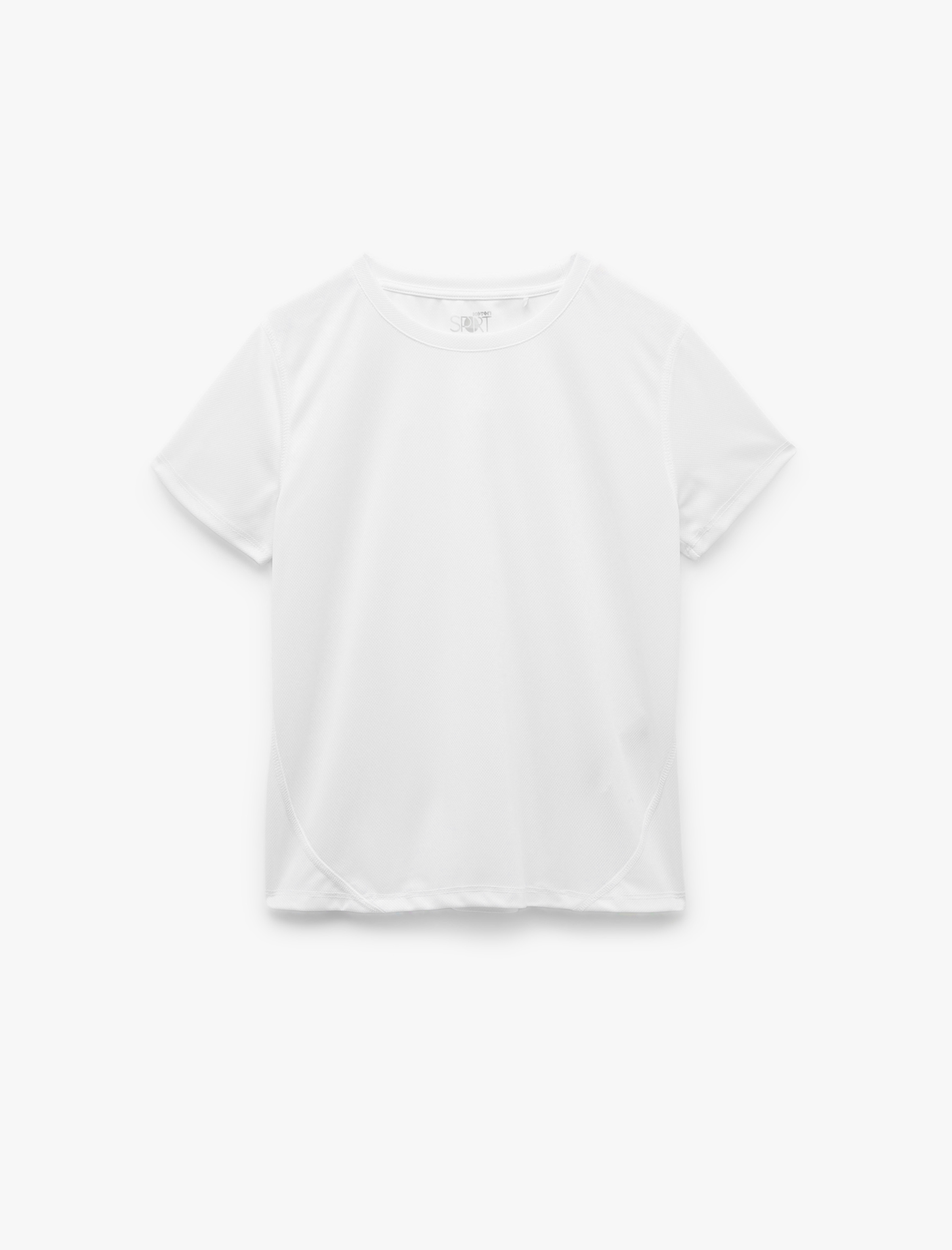   Kısa Kollu Bisiklet Yaka Dikiş Detaylı Spor Tişört