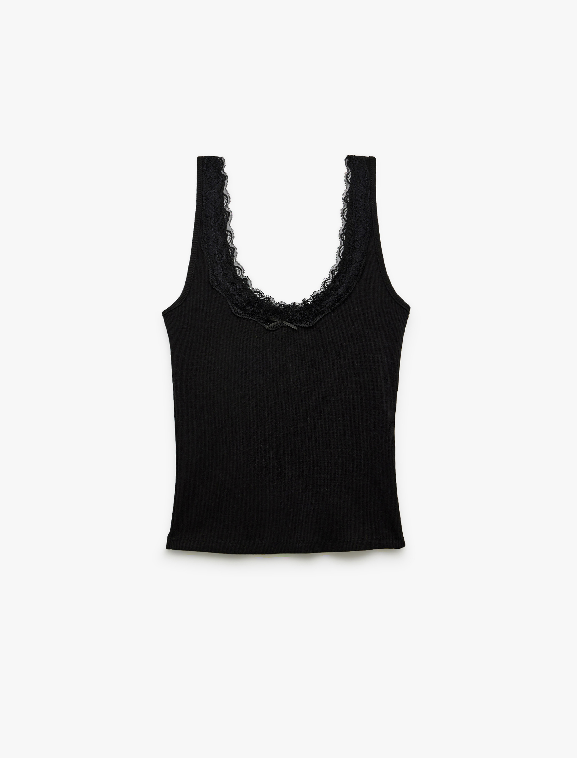   Pamuklu U Yaka Dantel Detaylı Atlet