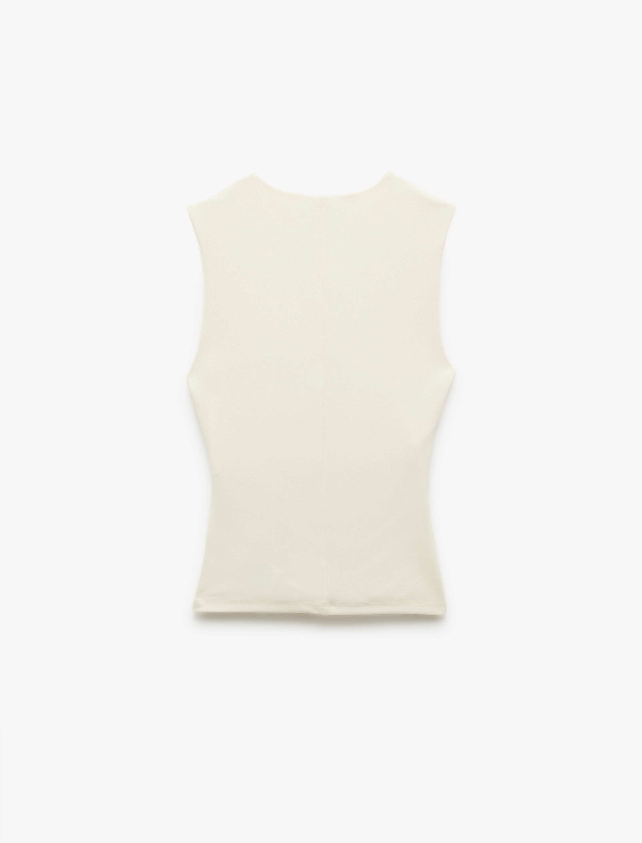   Kolsuz Bisiklet Yaka Slim Fit Drapeli Bluz