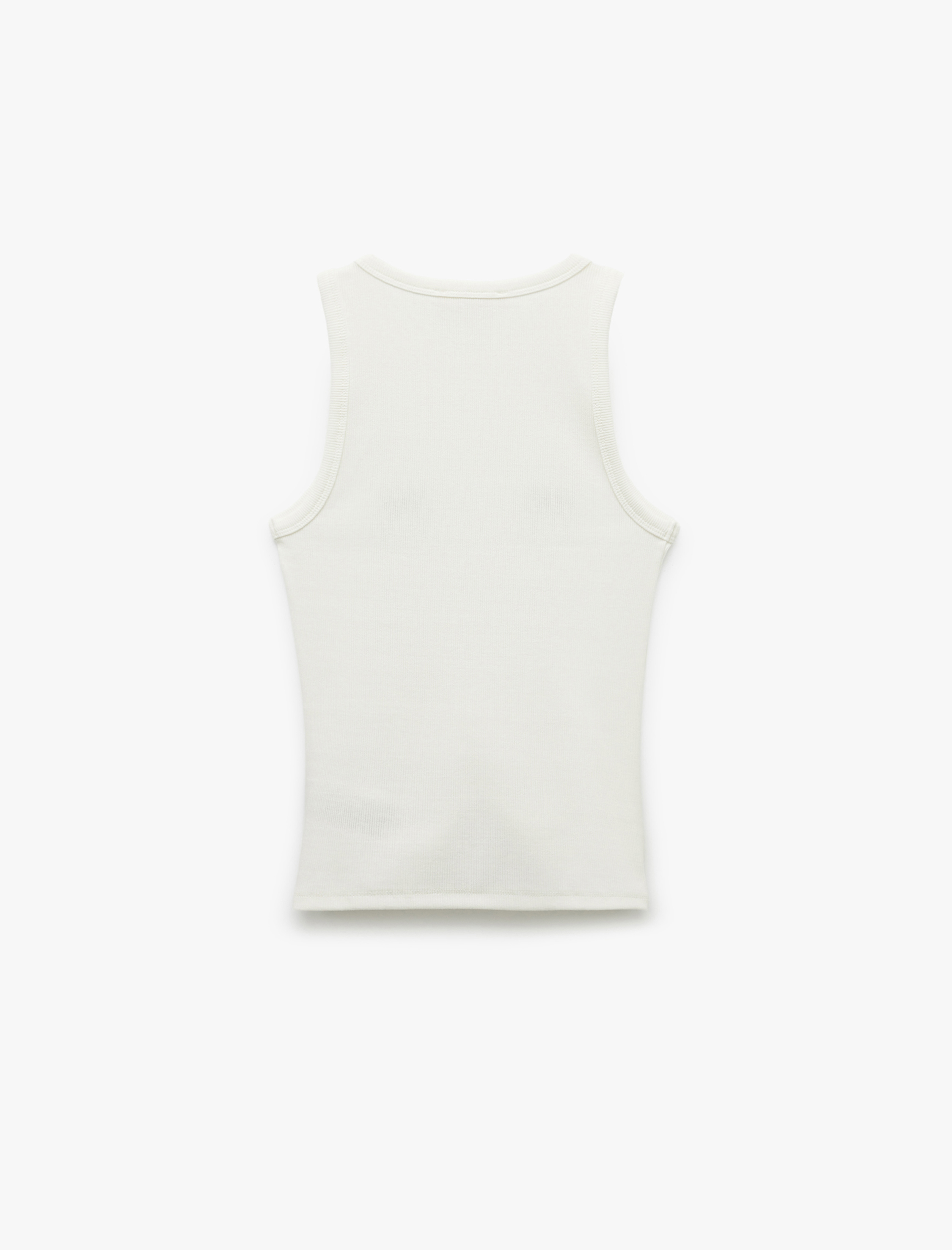   Kolsuz Pamuklu Fiyonk İşleme Detaylı Fitilli Atlet