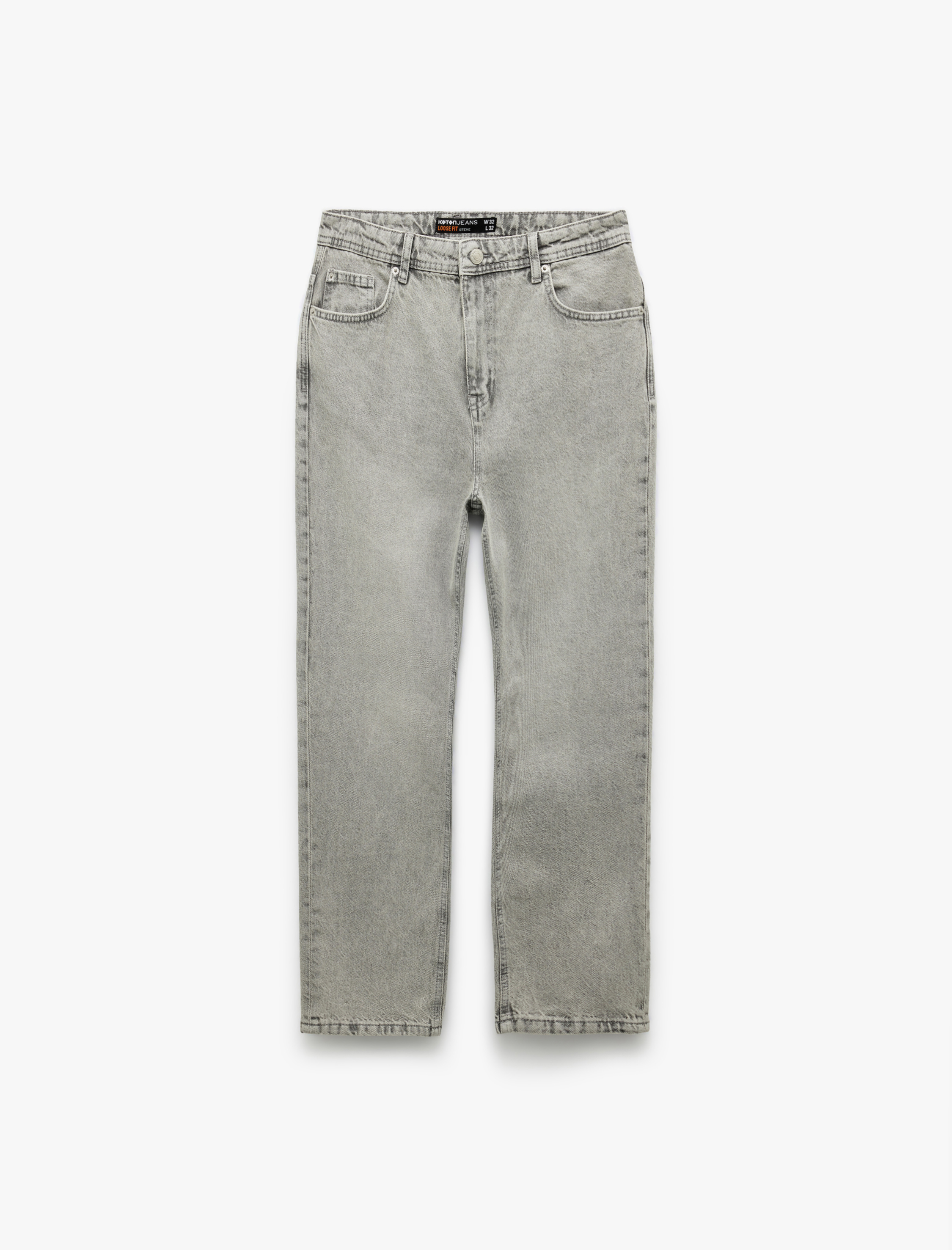   Pamuklu Bol Normal Bel Loose Fit Jean Pantolon - Steve Jean